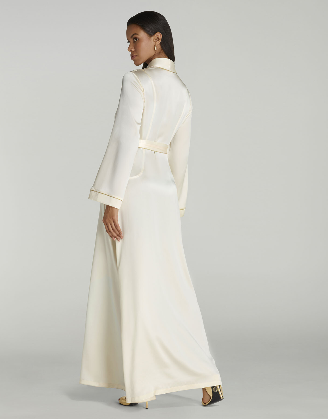 Classic PJ Long Dressing Gown Ivory | Agent Provocateur