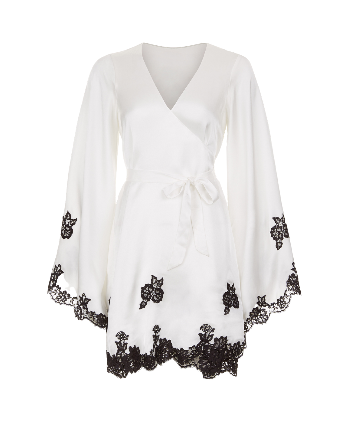 Gulia Short Kimono Ivory/Black | Agent Provocateur