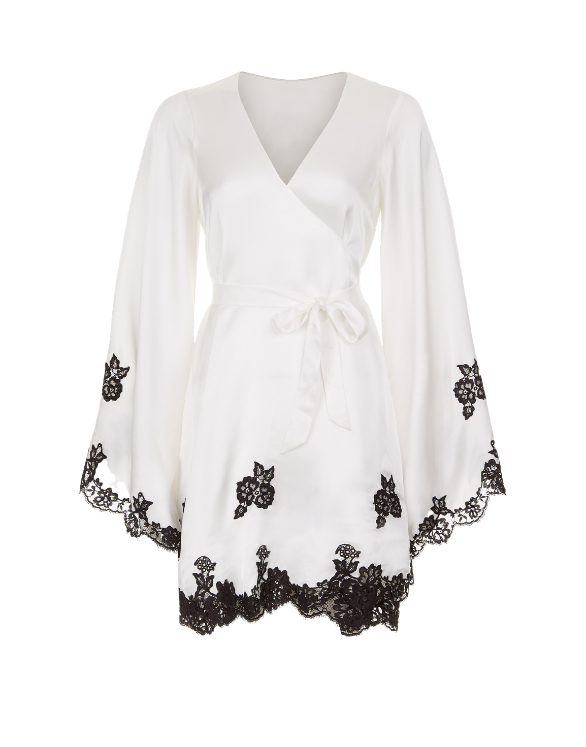 Gulia Short Kimono Ivory/Black | Agent Provocateur