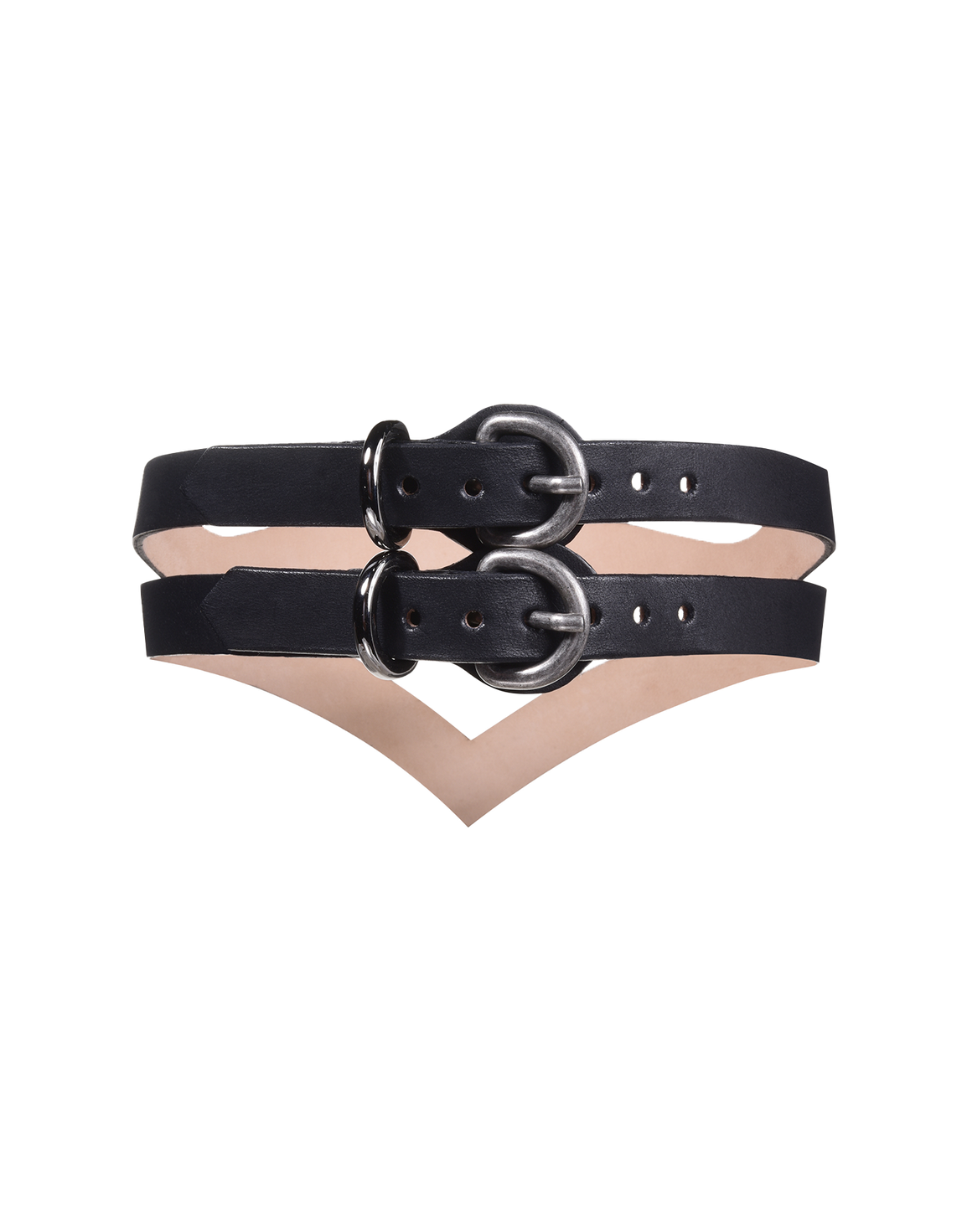 Veronika Leather Double Choker Black | Agent Provocateur