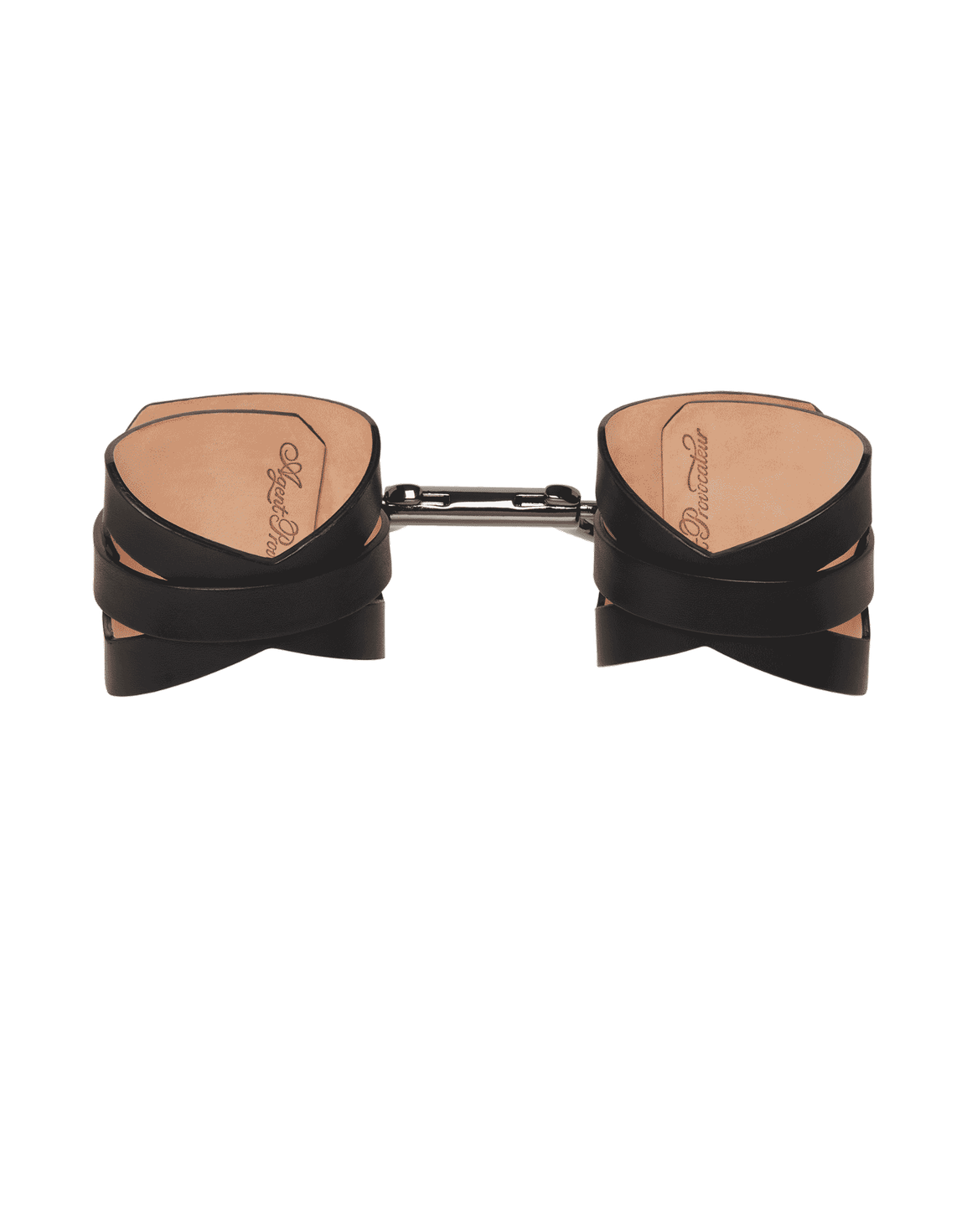 Veronika Leather Double Cuff Black | Agent Provocateur