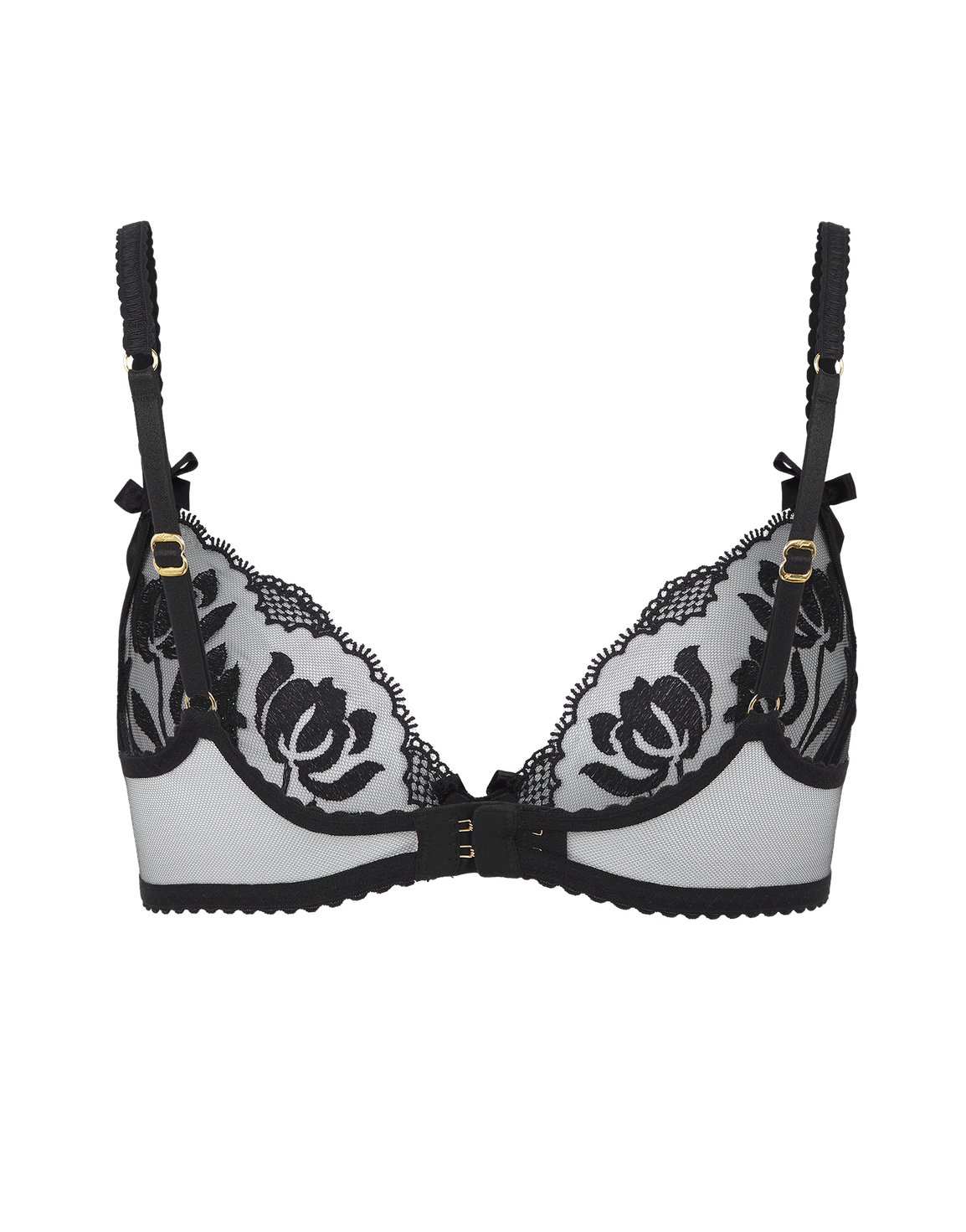 Sparkle Plunge Underwired Bra Black | Agent Provocateur