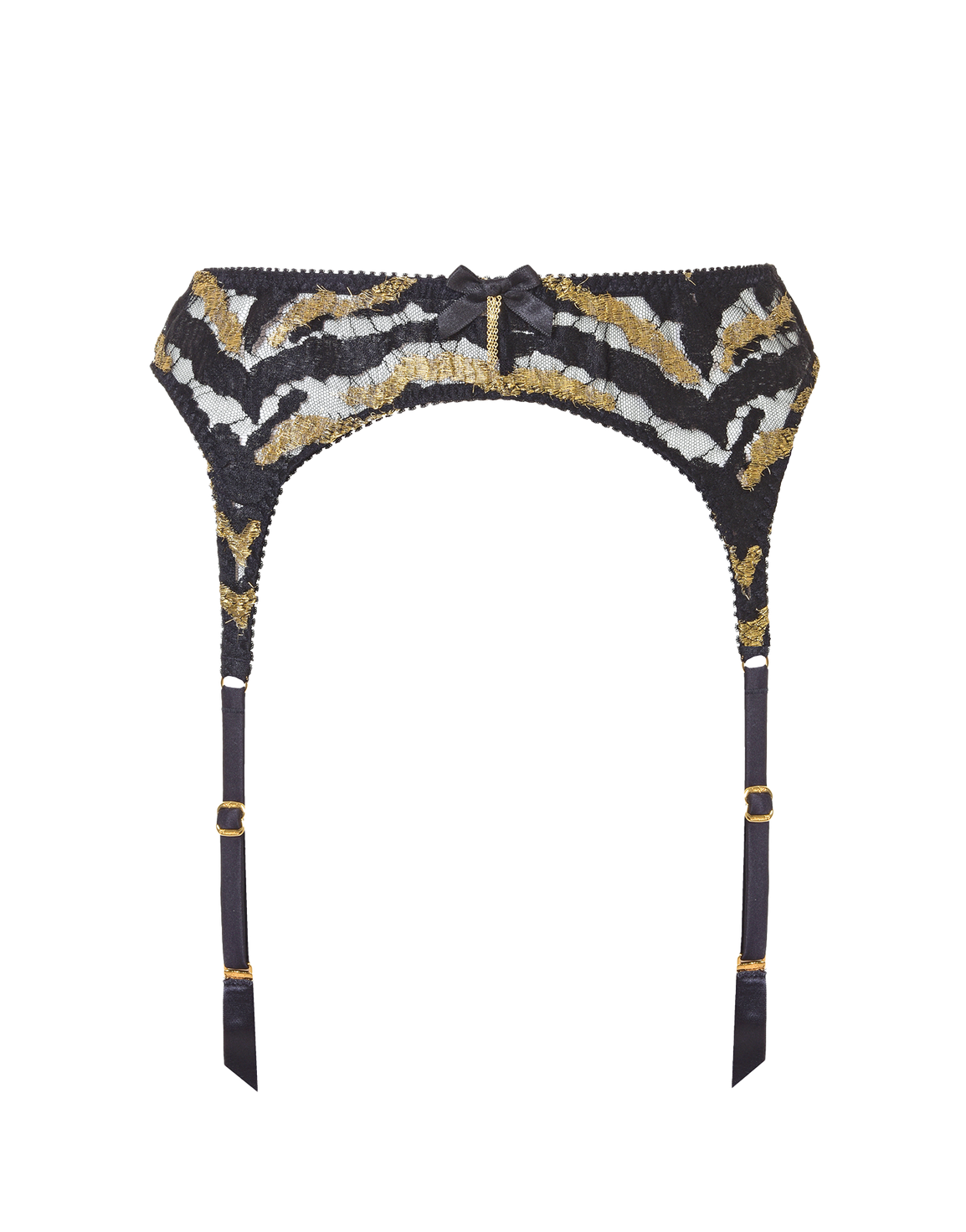 Genevieve Suspender Black/Gold | Agent Provocateur