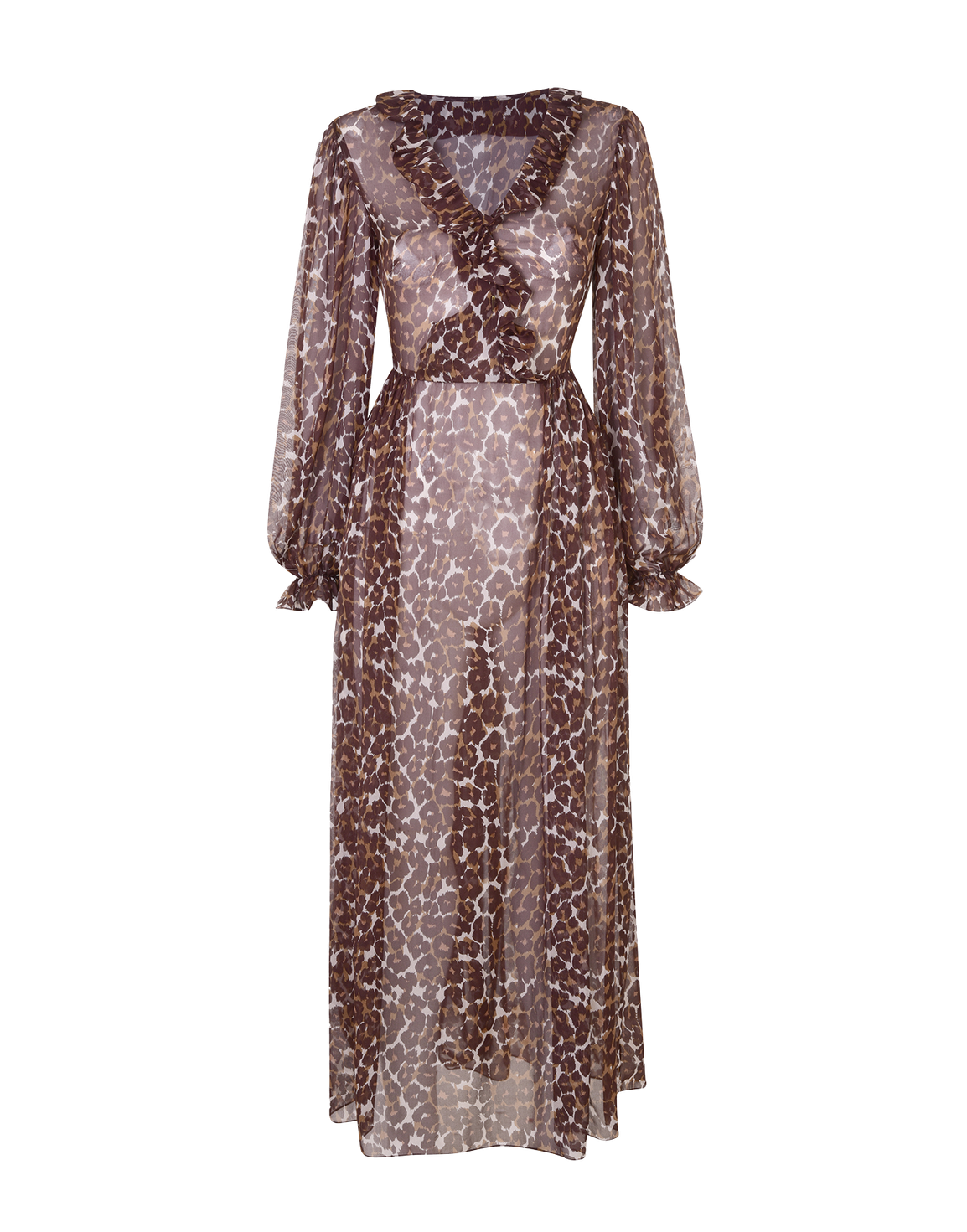 Novak Long Dress Brown/Leopard | Agent Provocateur