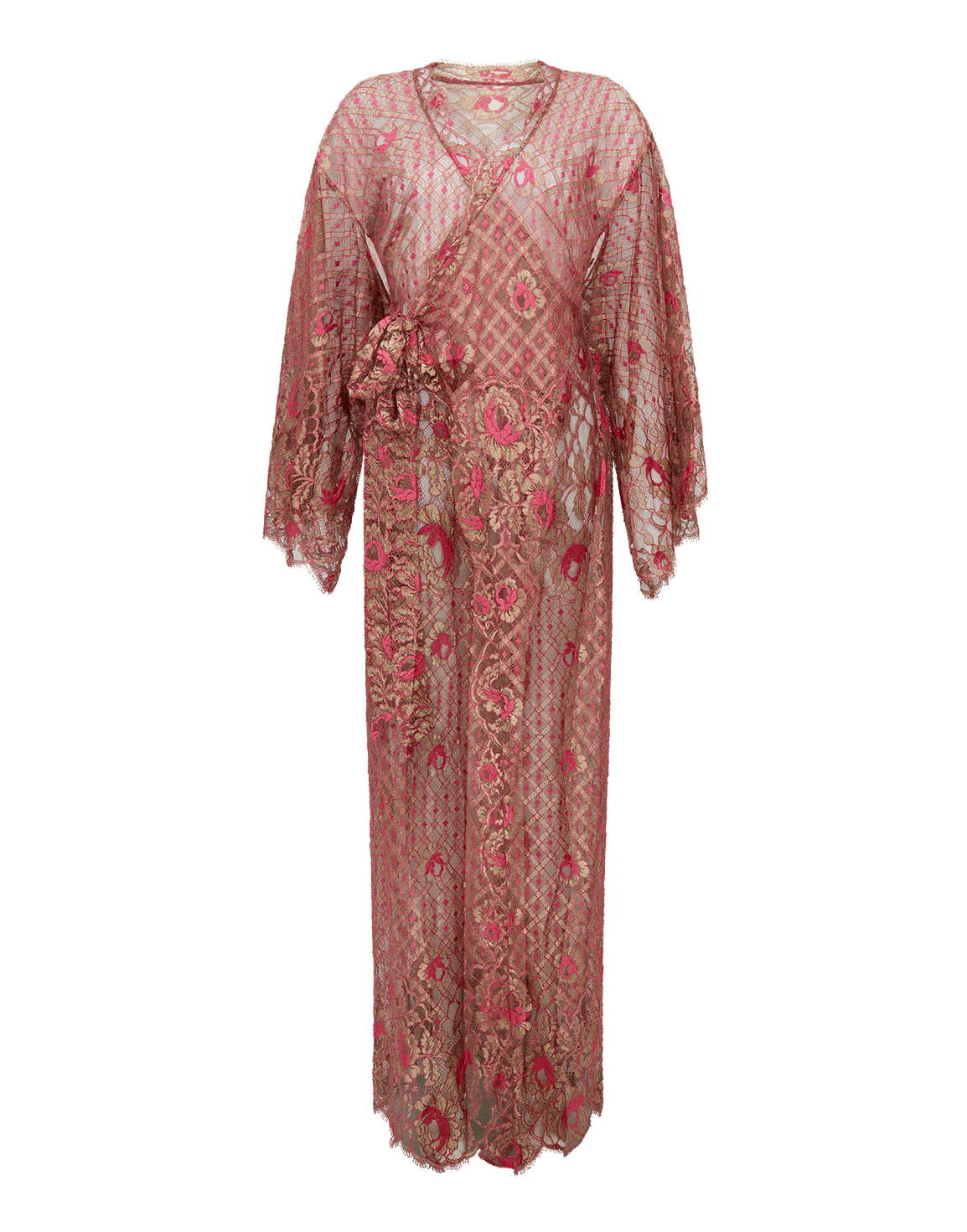 Lysianne Dressing Gown Fuchsia/Gold | Agent Provocateur