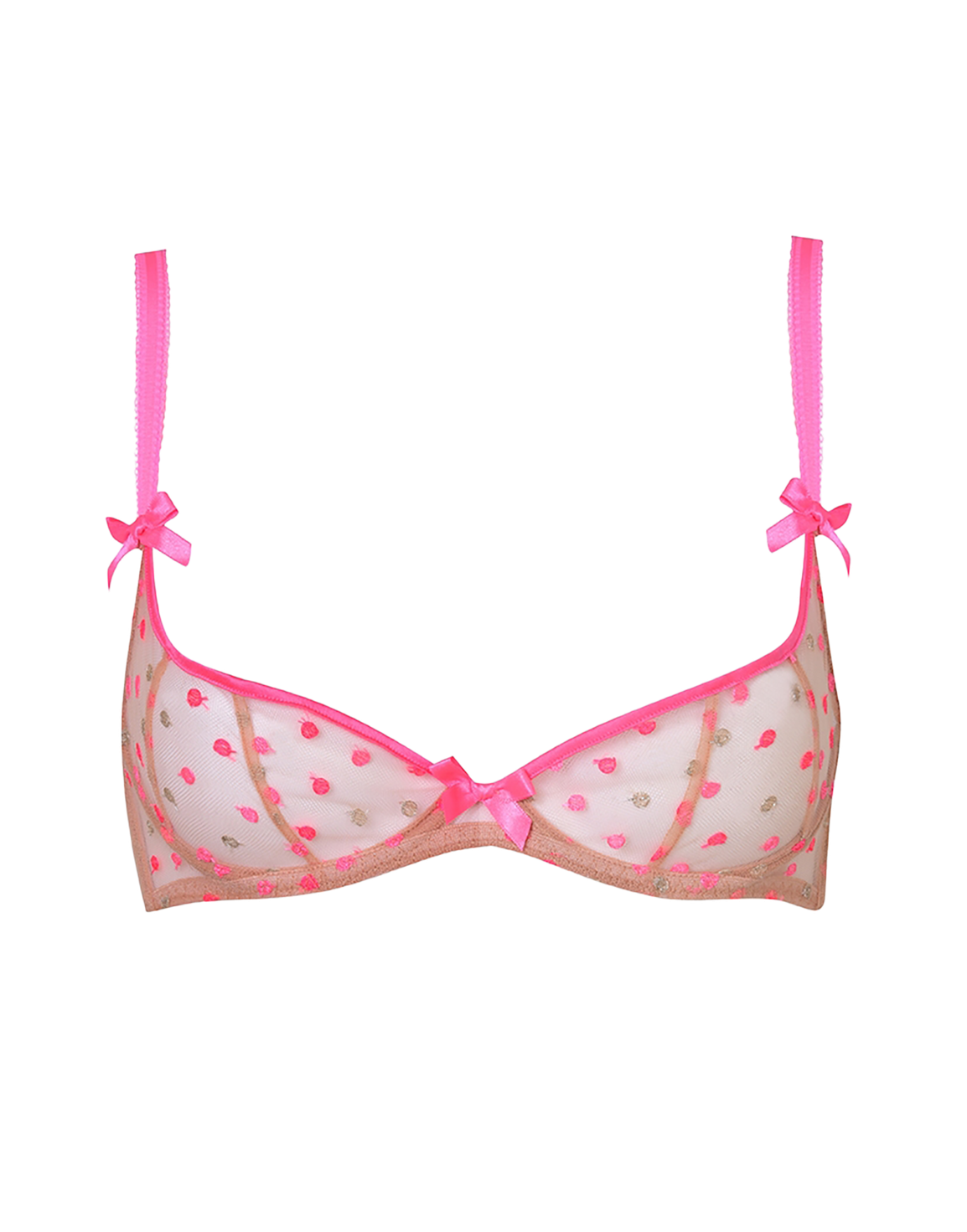 Brie Demi Cup Plunge Underwired Bra Pink | Agent Provocateur