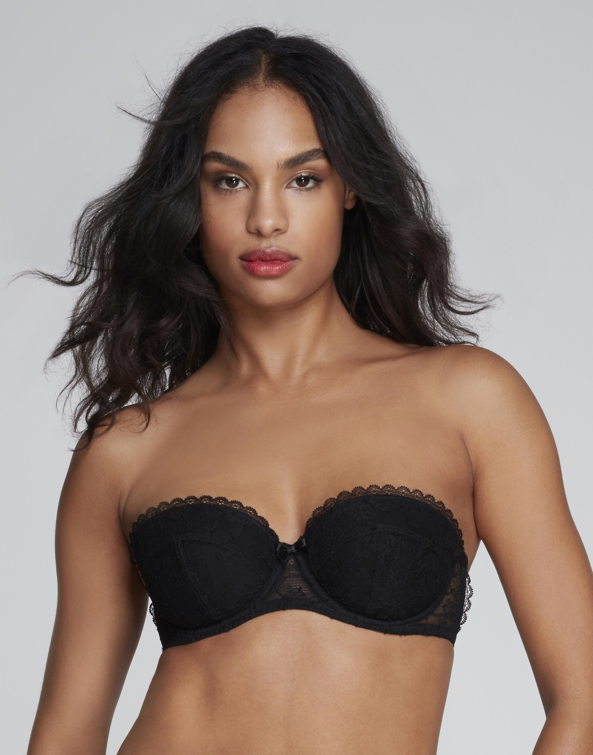 Hinda Balconette Strapless Underwired Bra Black | Agent Provocateur