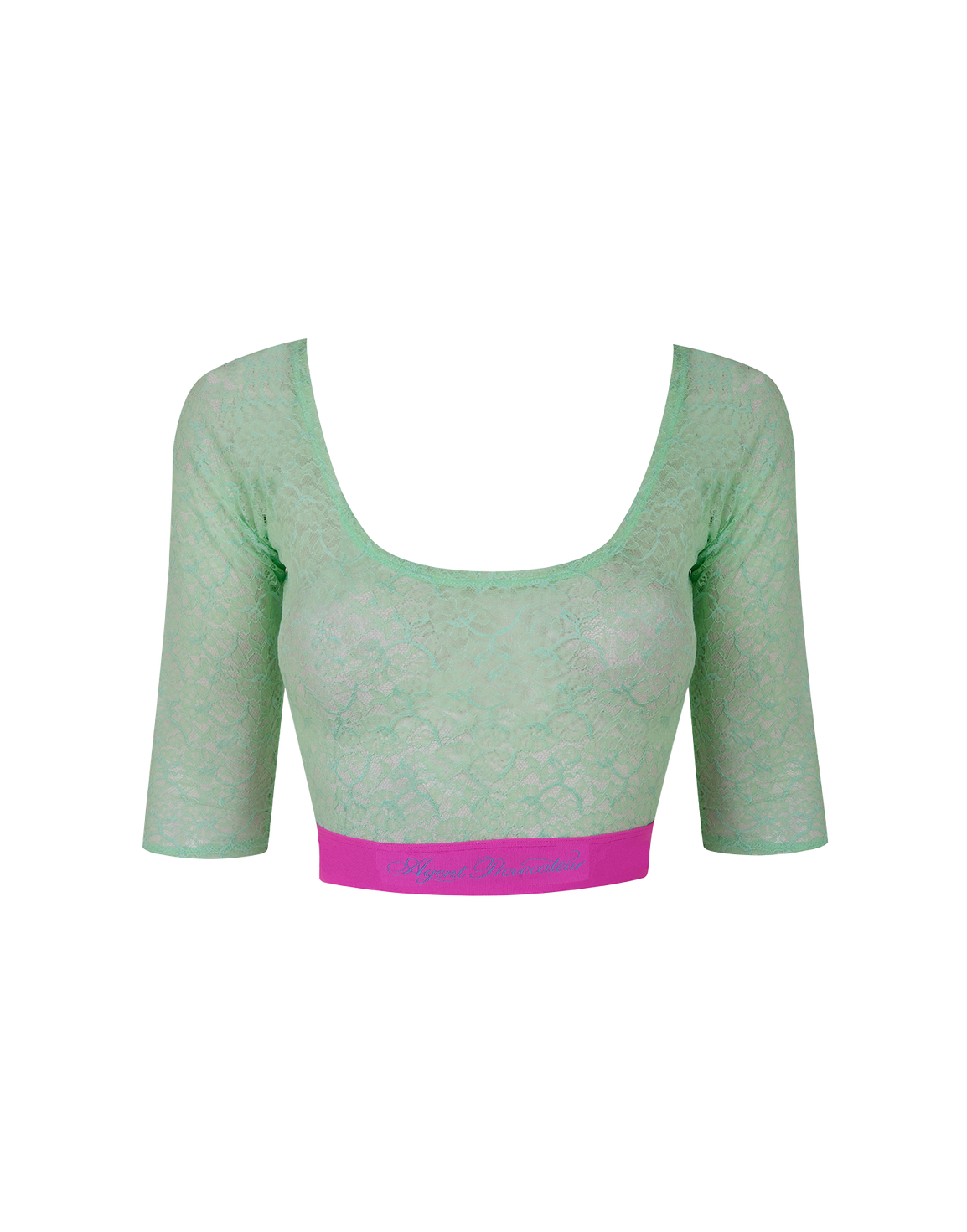 Cher Crop T-Shirt Mint/Pink | Agent Provocateur