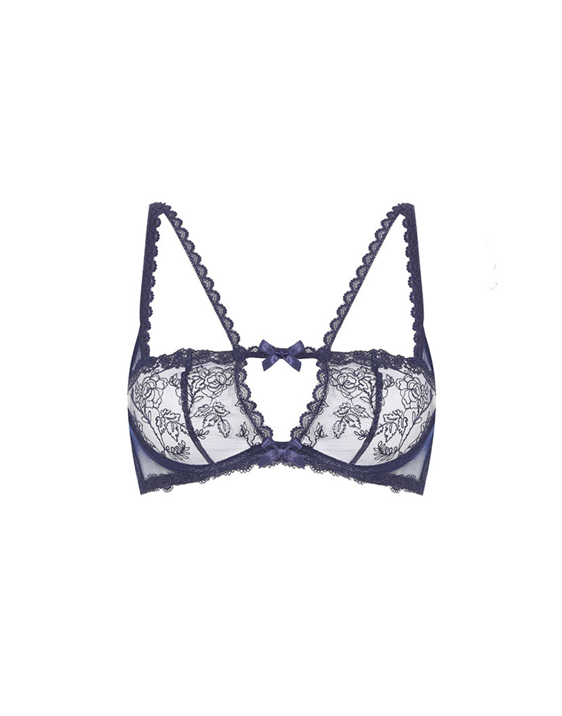 Rosa Plunge Underwired Bra Navy | Agent Provocateur