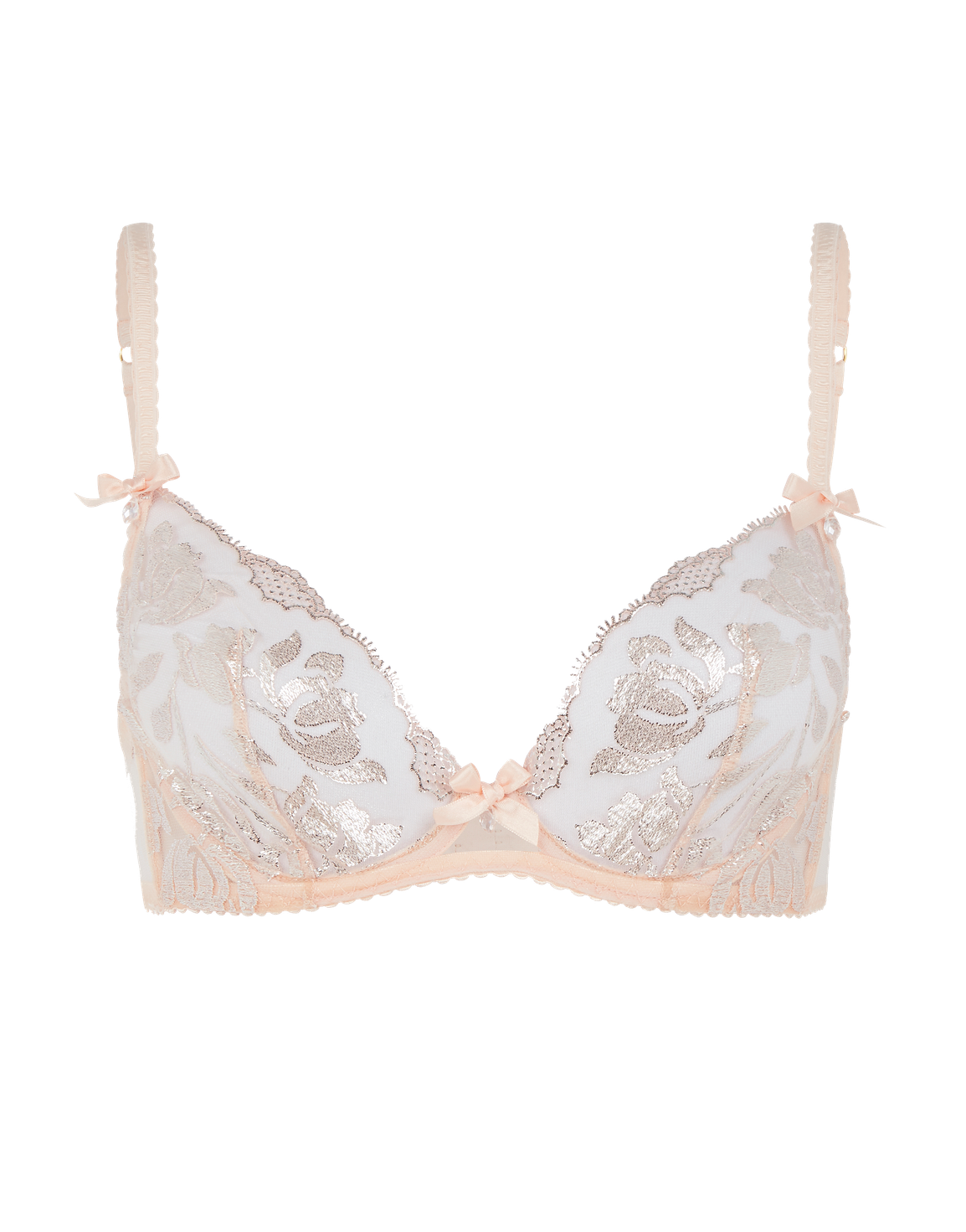 Sparkle Plunge Underwired Bra Beige | Agent Provocateur