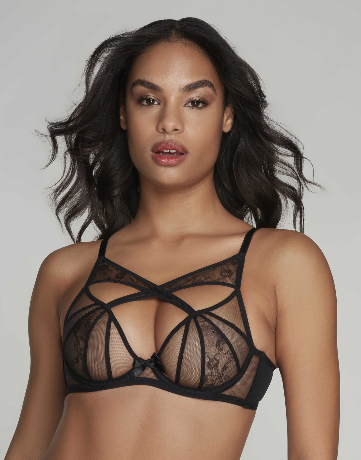 Iza High Neck Underwired Bra Black | Agent Provocateur