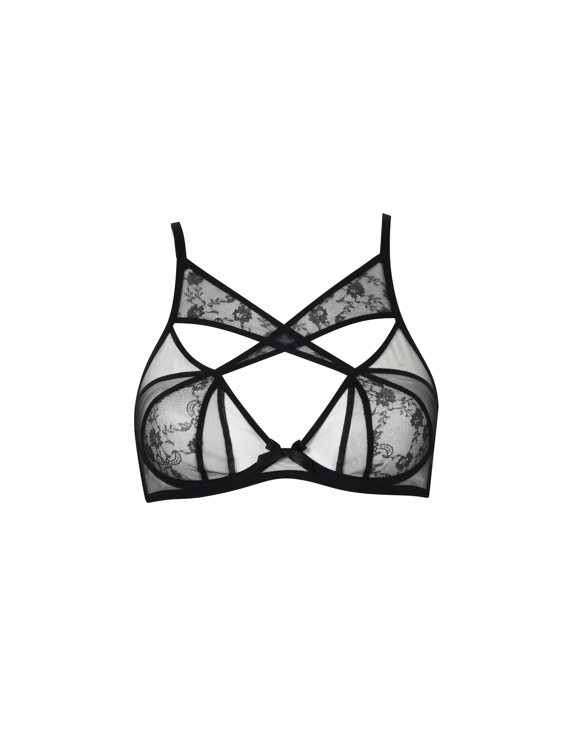 Iza High Neck Underwired Bra Black | Agent Provocateur