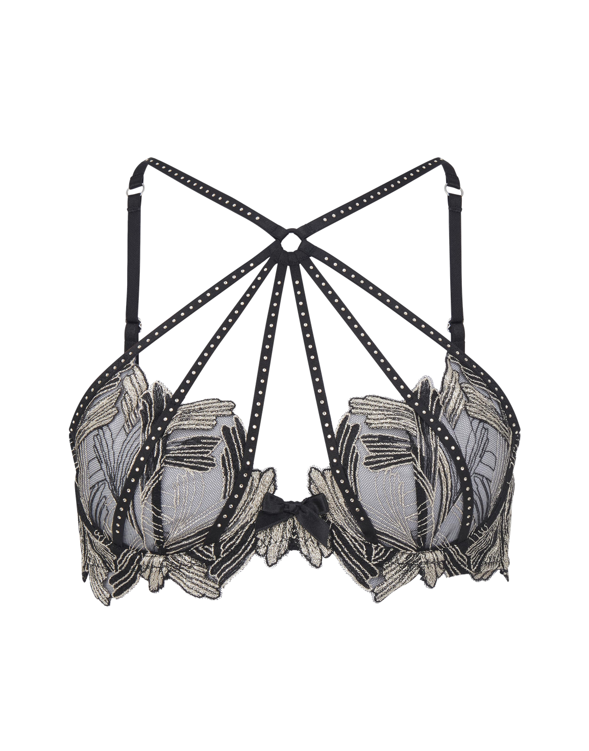 Christalina High Neck Plunge Bra Silver | Agent Provocateur