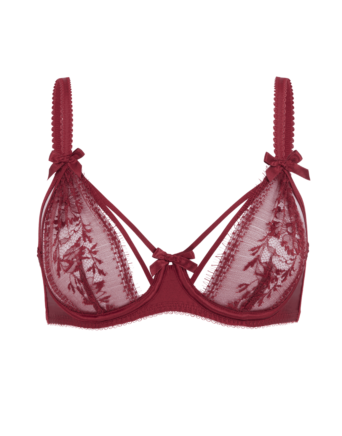 Tanya Plunge Underwired Bra Burgundy | Agent Provocateur