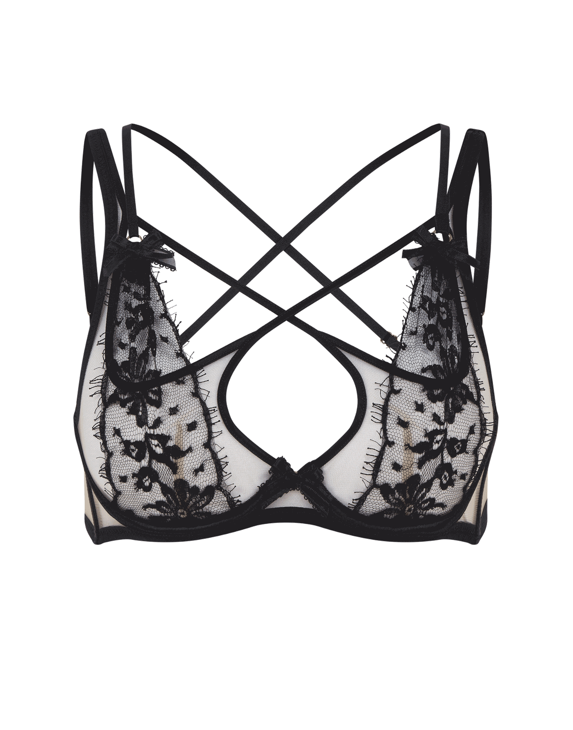 Kourtney High Apex Plunge Underwired Bra Black | Agent Provocateur