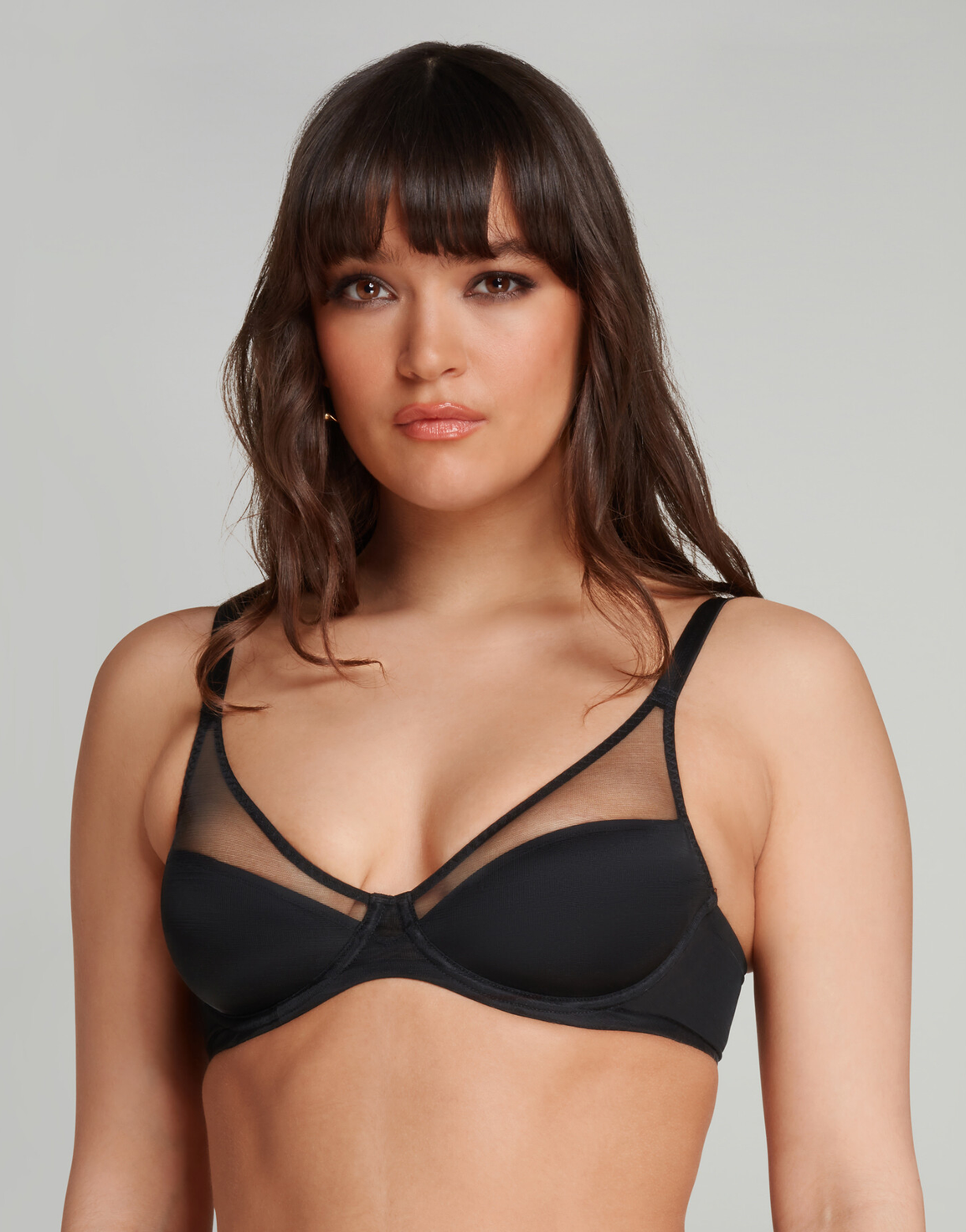 Lucky Padded Plunge Underwired Bra Black | Agent Provocateur