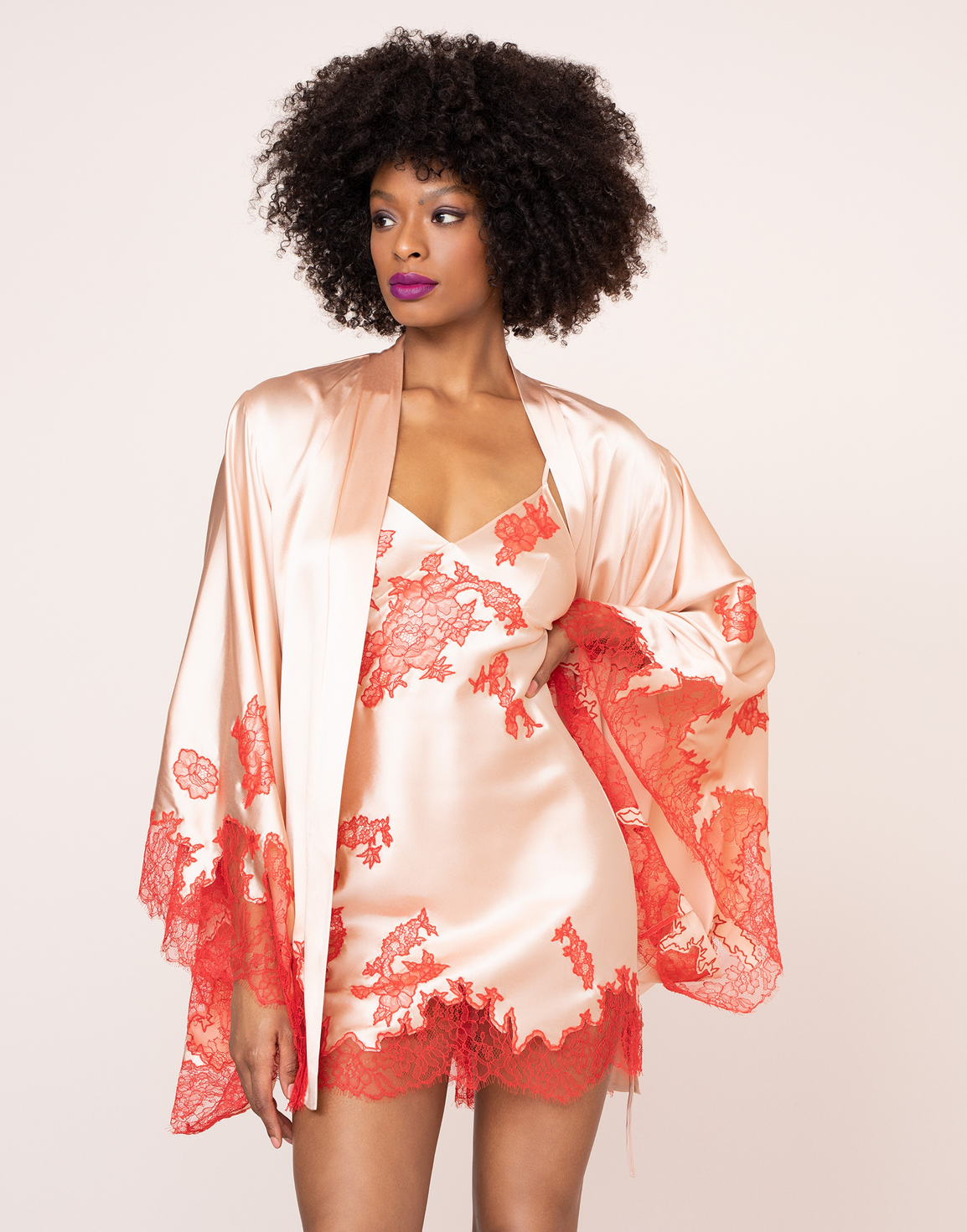Christi Short Kimono Blush | Agent Provocateur
