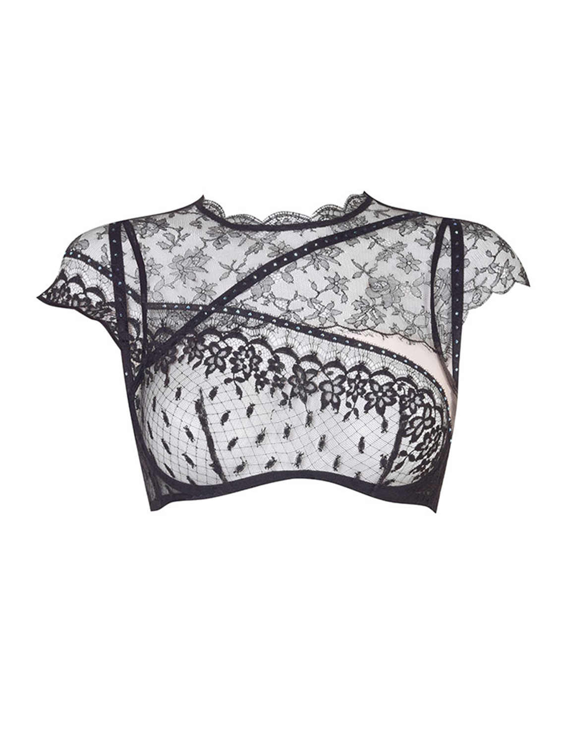 Kenzie High Neck Underwired Bra Black | Agent Provocateur