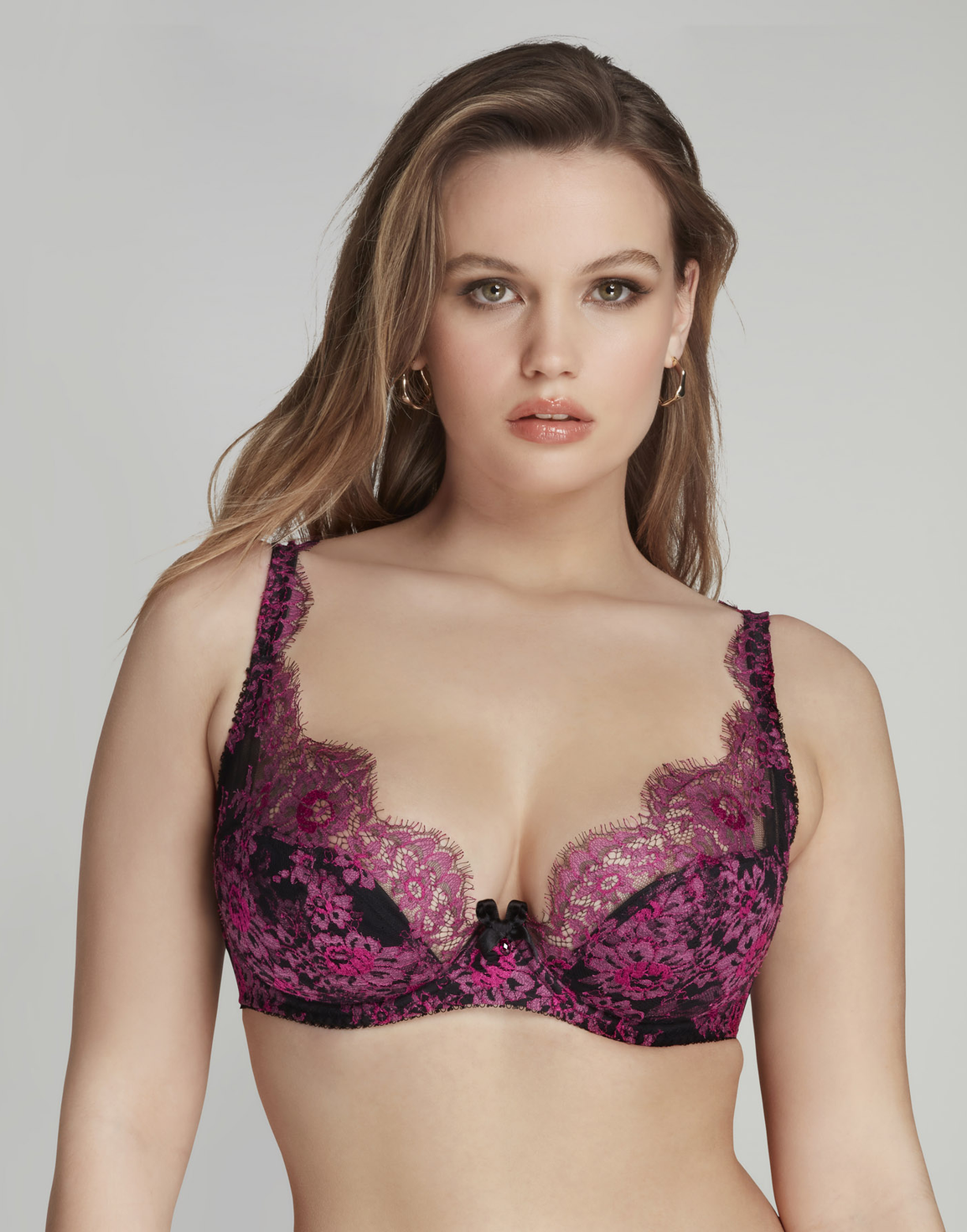 Carline Plunge Underwired Bra Pink | Agent Provocateur