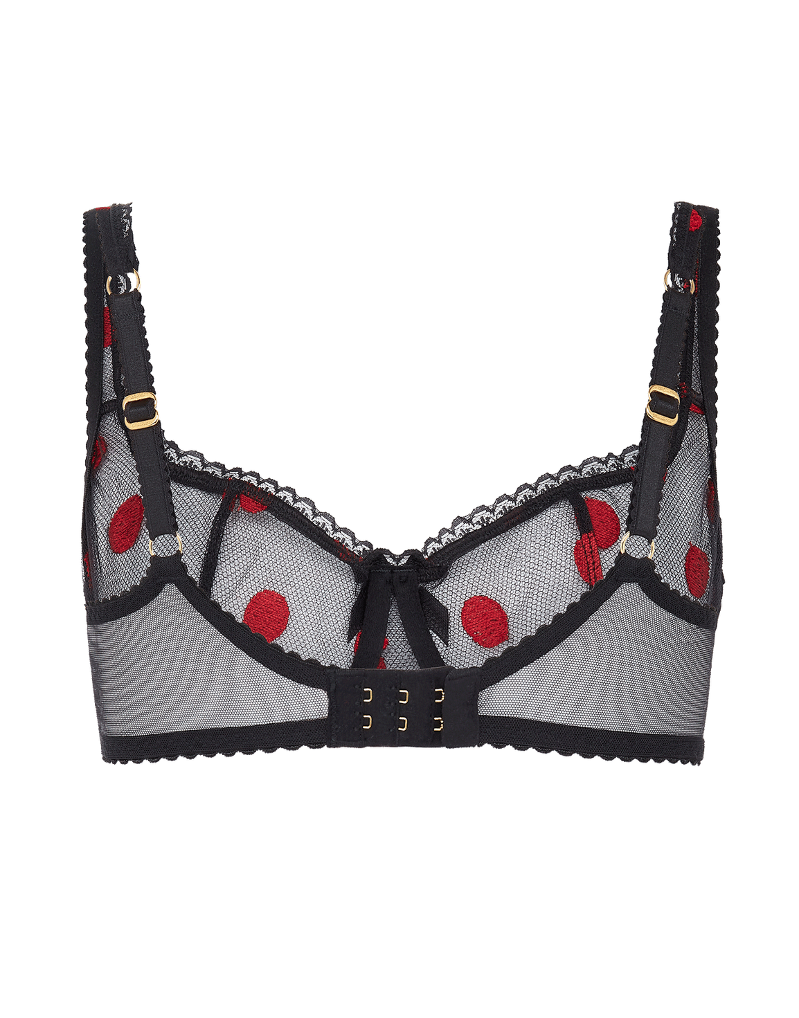 Gabby Balconette Underwired Bra Black/Red | Agent Provocateur