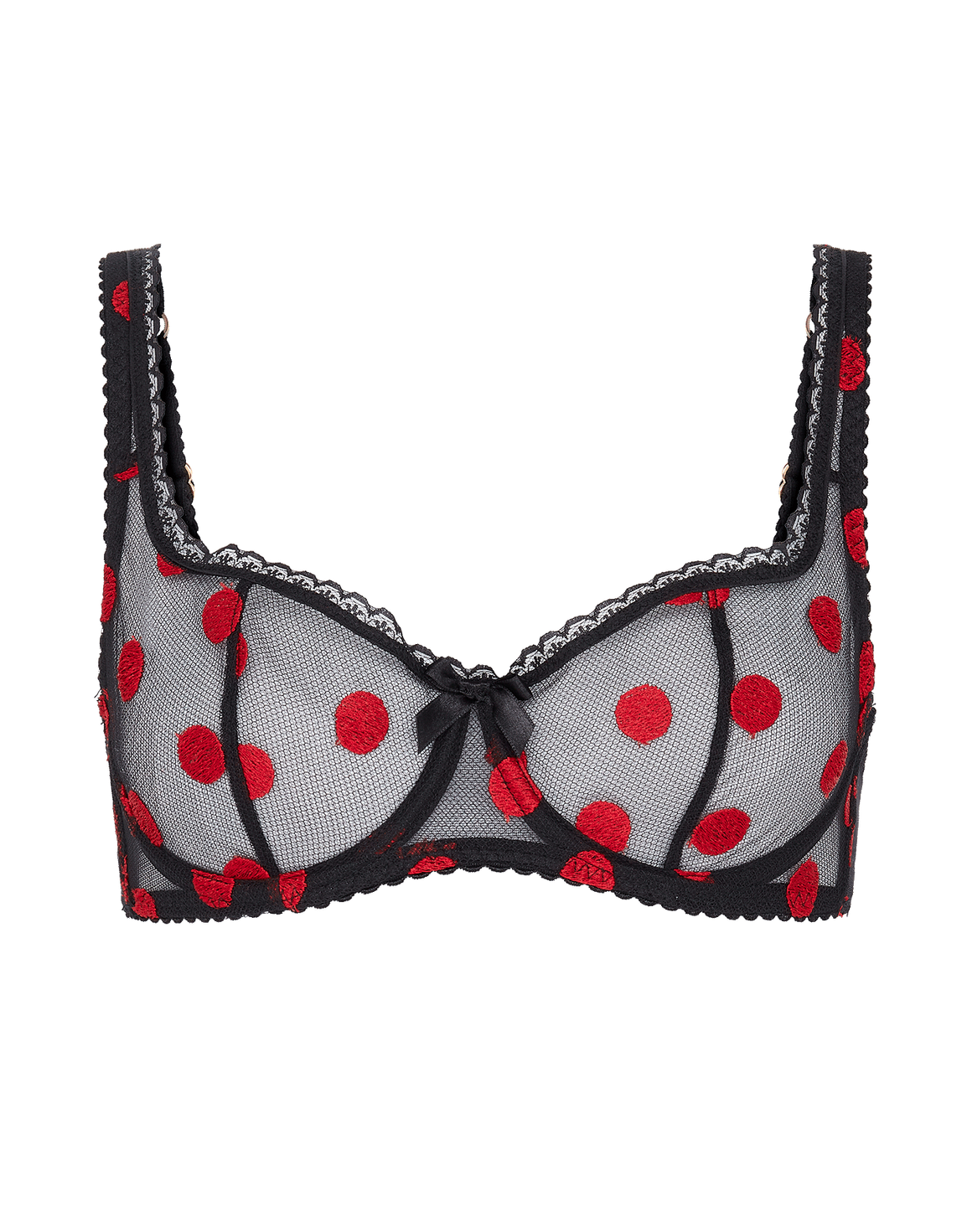 Gabby Balconette Underwired Bra Black/Red | Agent Provocateur