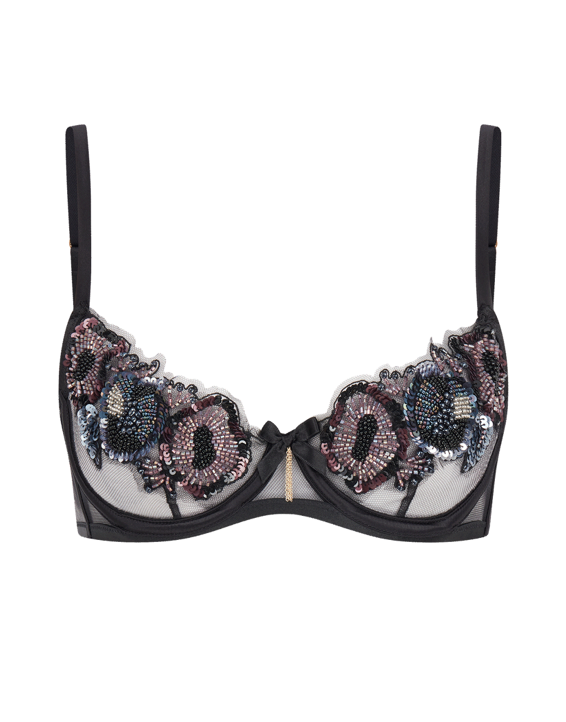 Giana Demi Cup Underwired Bra Black/Petrol | Agent Provocateur