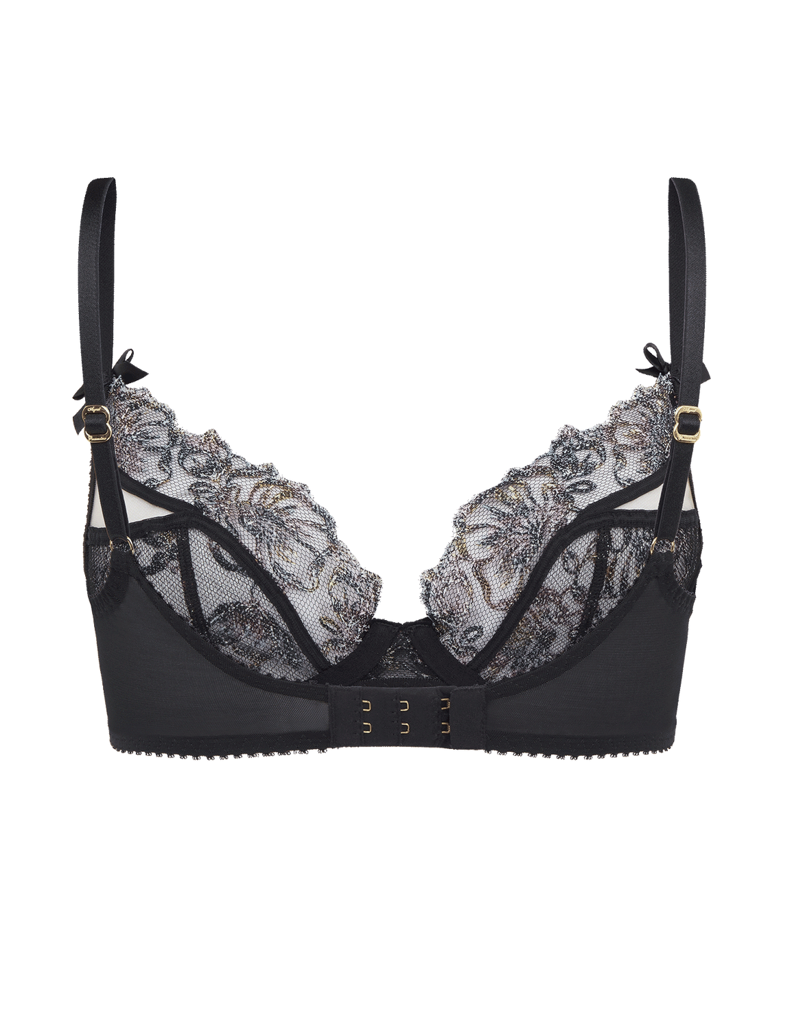 Leisha Plunge Underwired Bra Black Multicolour | Agent Provocateur