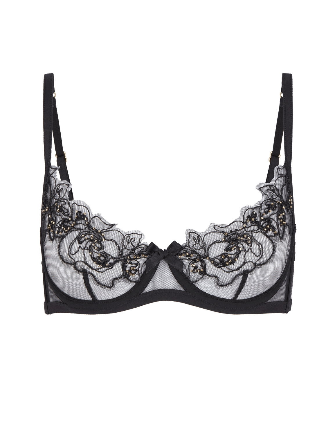 Lindie Demi Cup Plunge Underwired Bra Black | Agent Provocateur