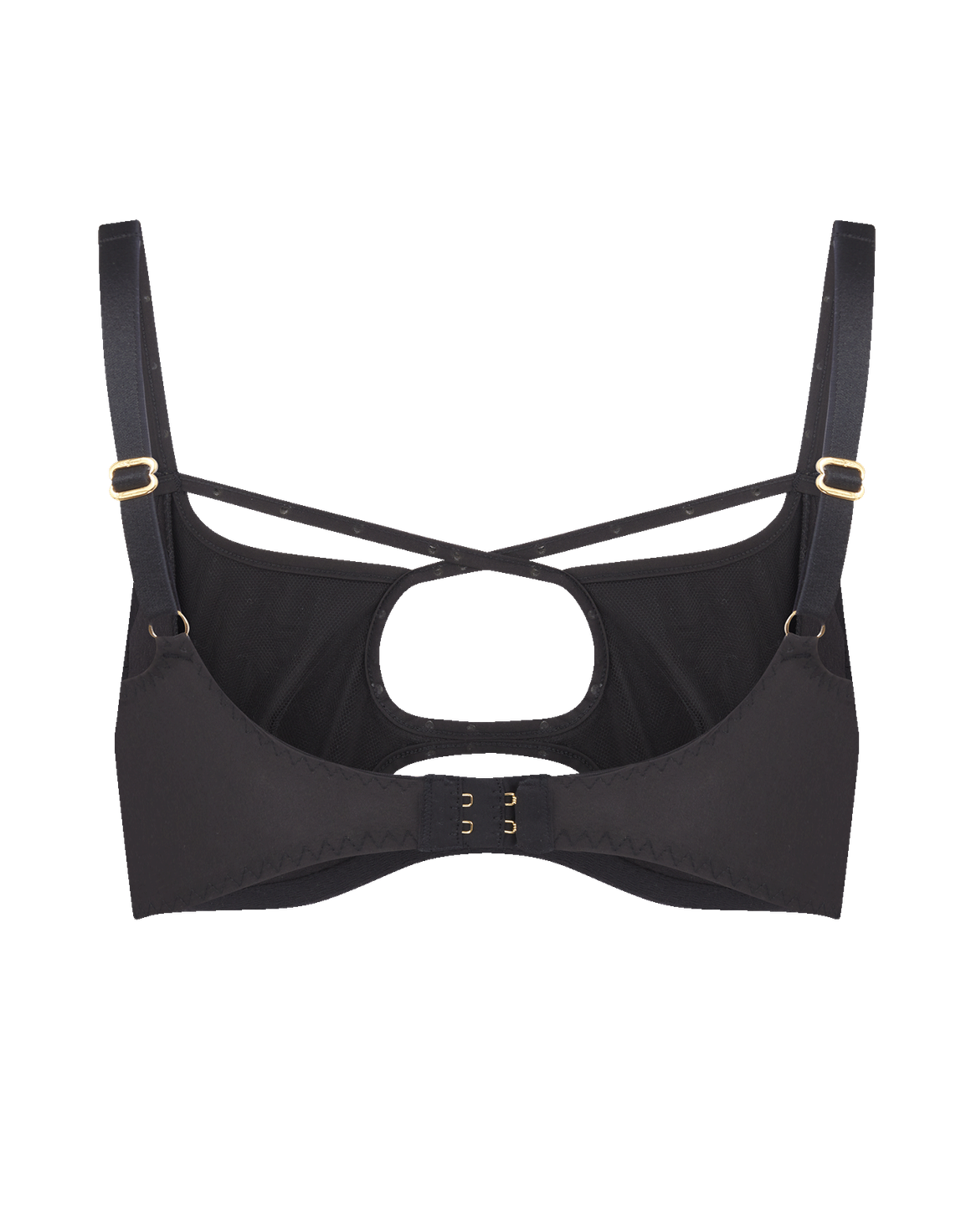 Liza High Neck Plunge Underwired Bra Black | Agent Provocateur
