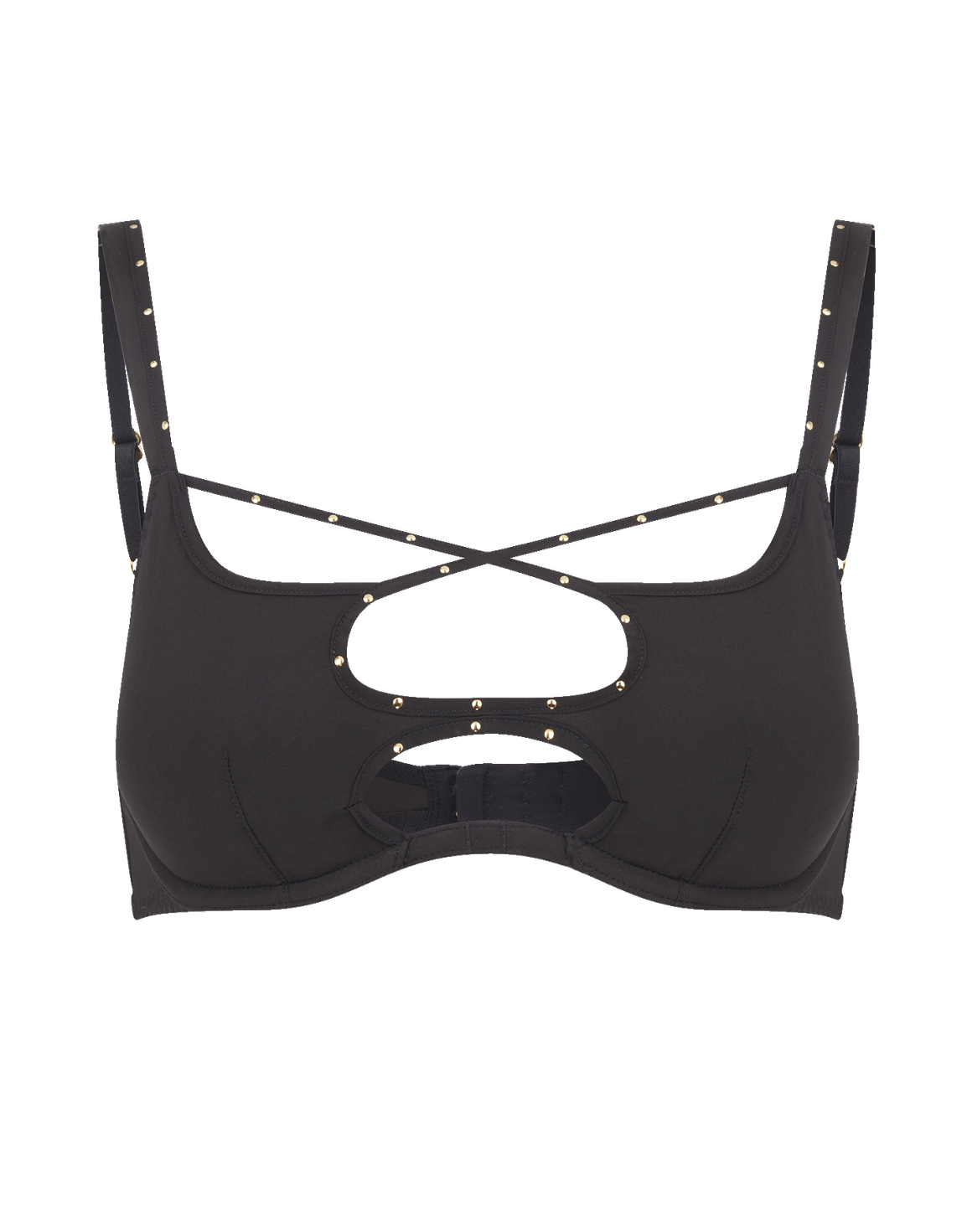 Liza High Neck Plunge Underwired Bra Black | Agent Provocateur