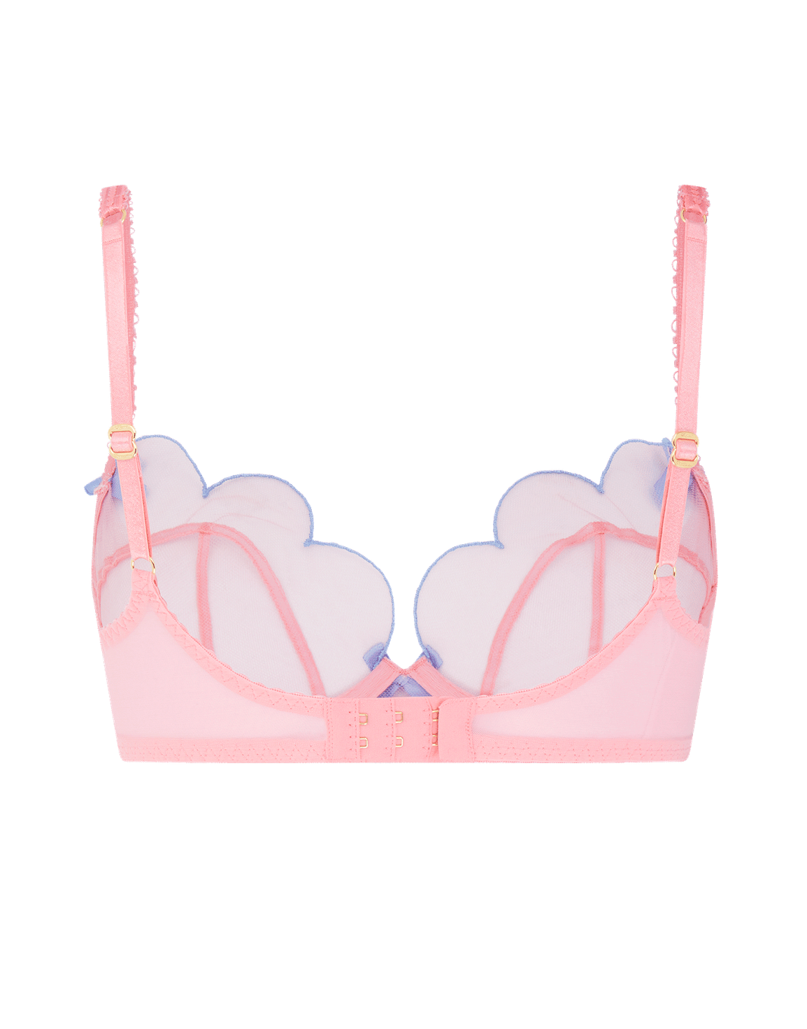 Lorna Plunge Underwired Bra  Baby Pink/Blue | Agent Provocateur