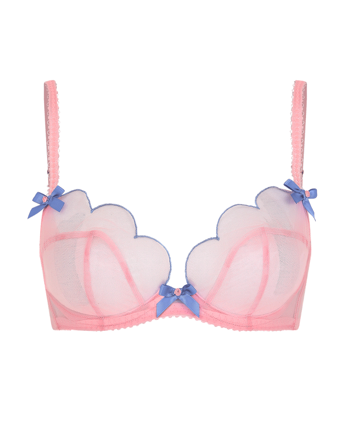 Lorna Plunge Underwired Bra  Baby Pink/Blue | Agent Provocateur