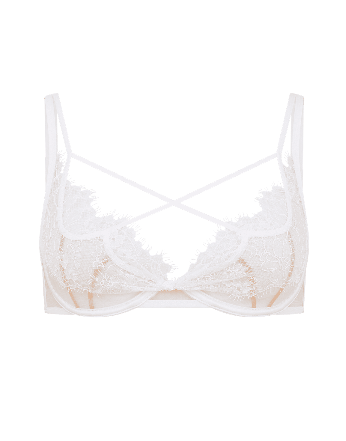 Palma Plunge Underwired Bra White | Agent Provocateur