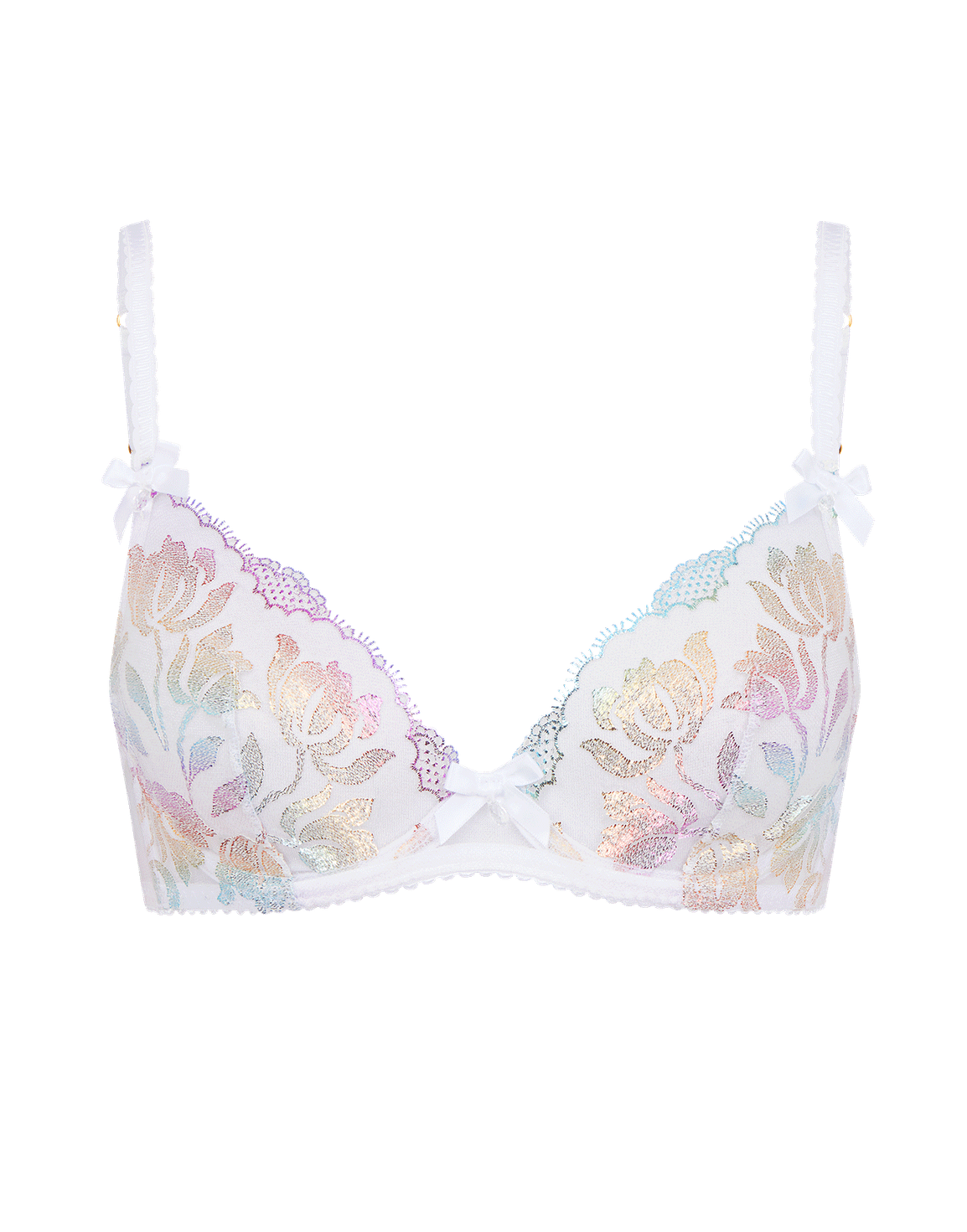 Sparkle Plunge Underwired Bra White | Agent Provocateur