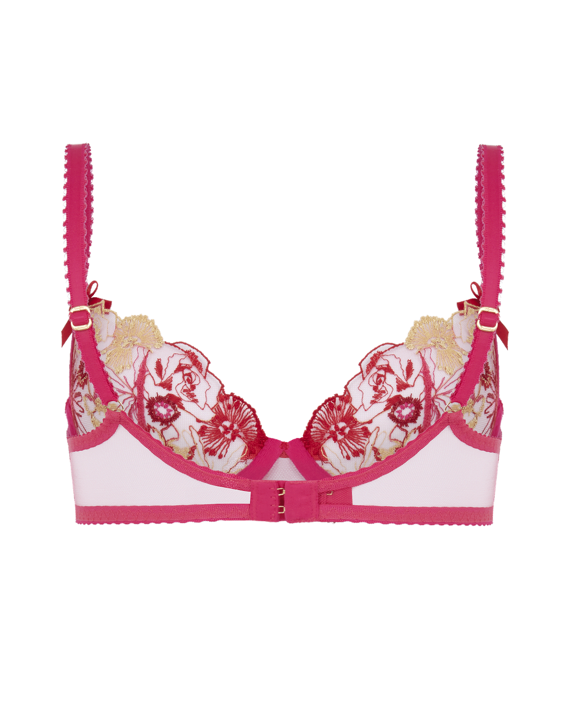 Zuri Plunge Underwired Bra Fuchsia/Red/Gold | Agent Provocateur