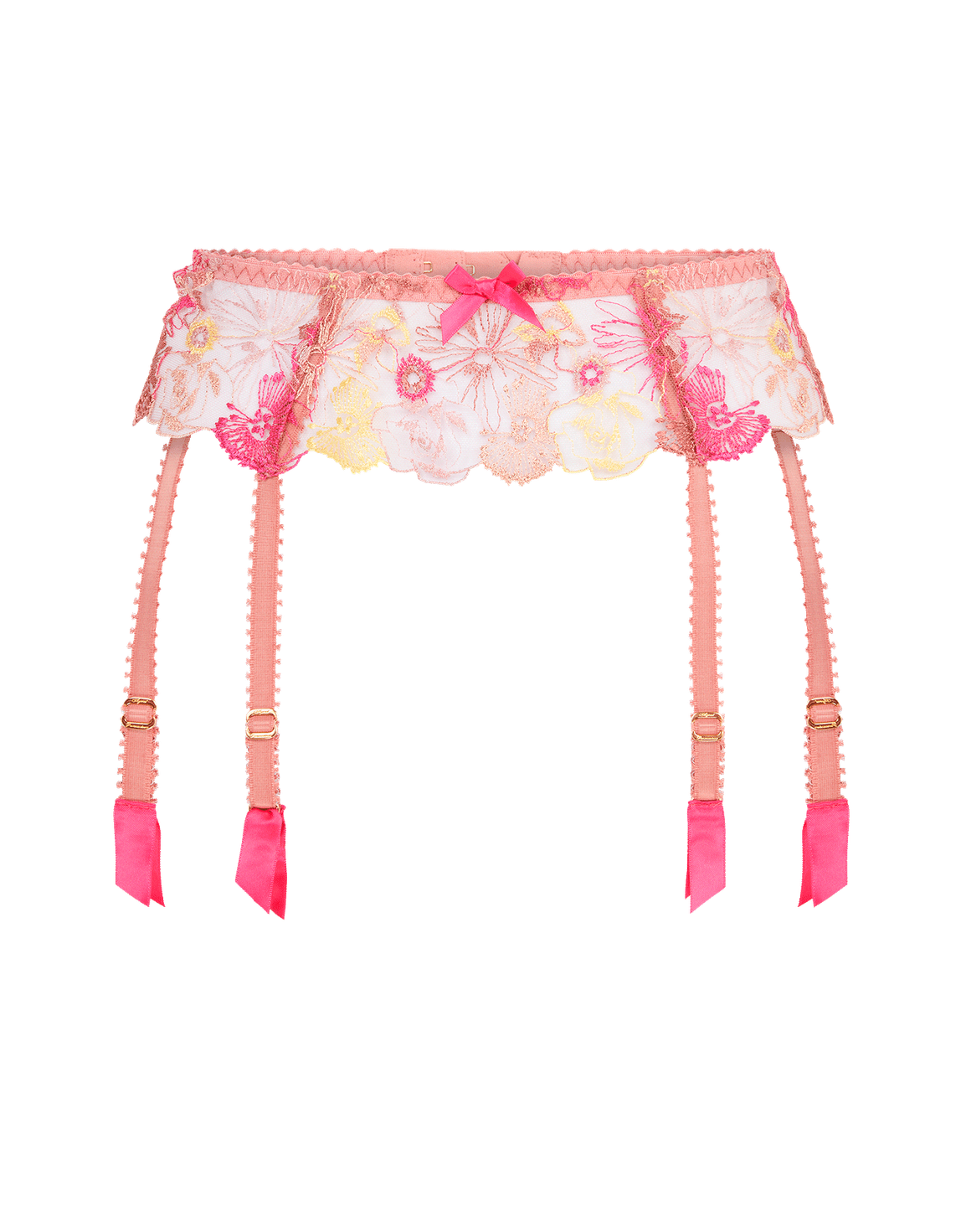 Zuri Suspender Dusky Pink/Yellow | Agent Provocateur