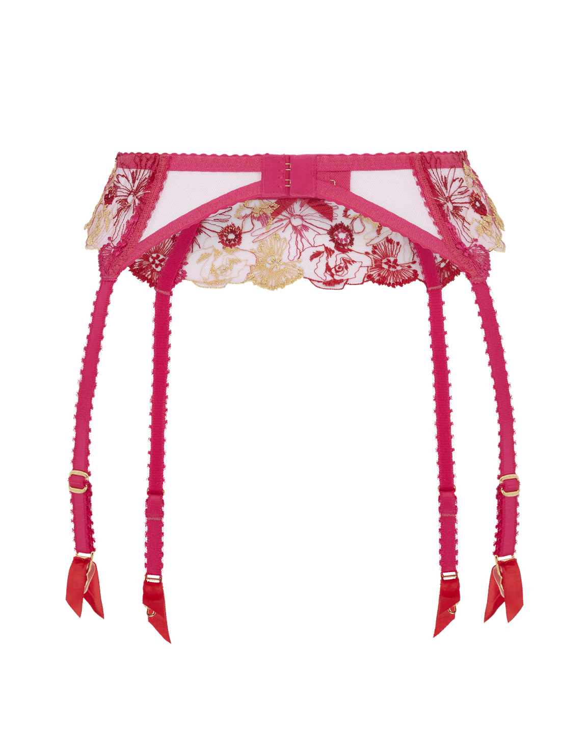 Zuri Suspender Fuchsia/Red/Gold | Agent Provocateur