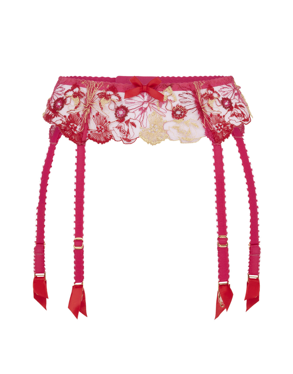 Zuri Suspender Fuchsia/Red/Gold | Agent Provocateur