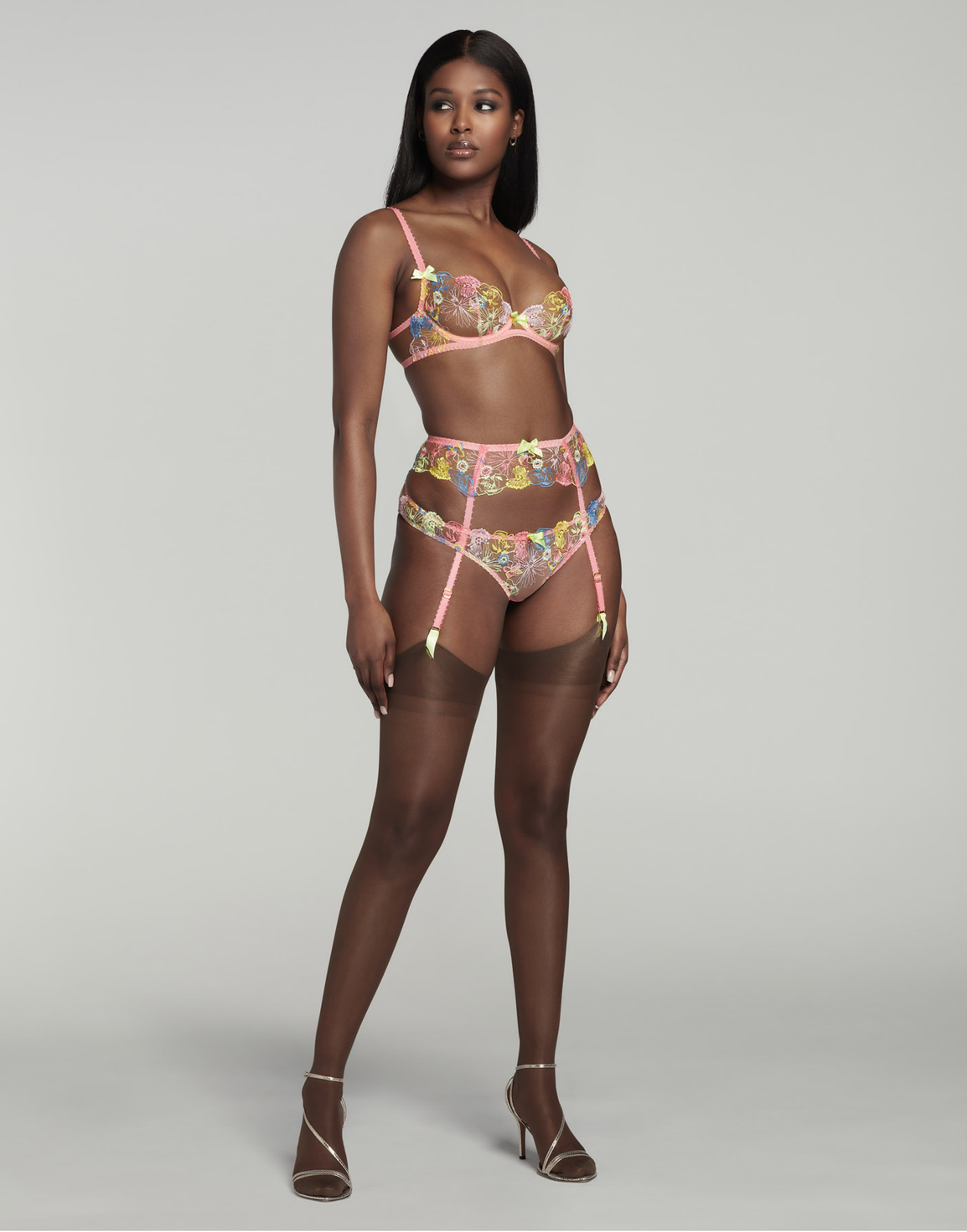 Zuri Suspender Pink Multicolour | Agent Provocateur