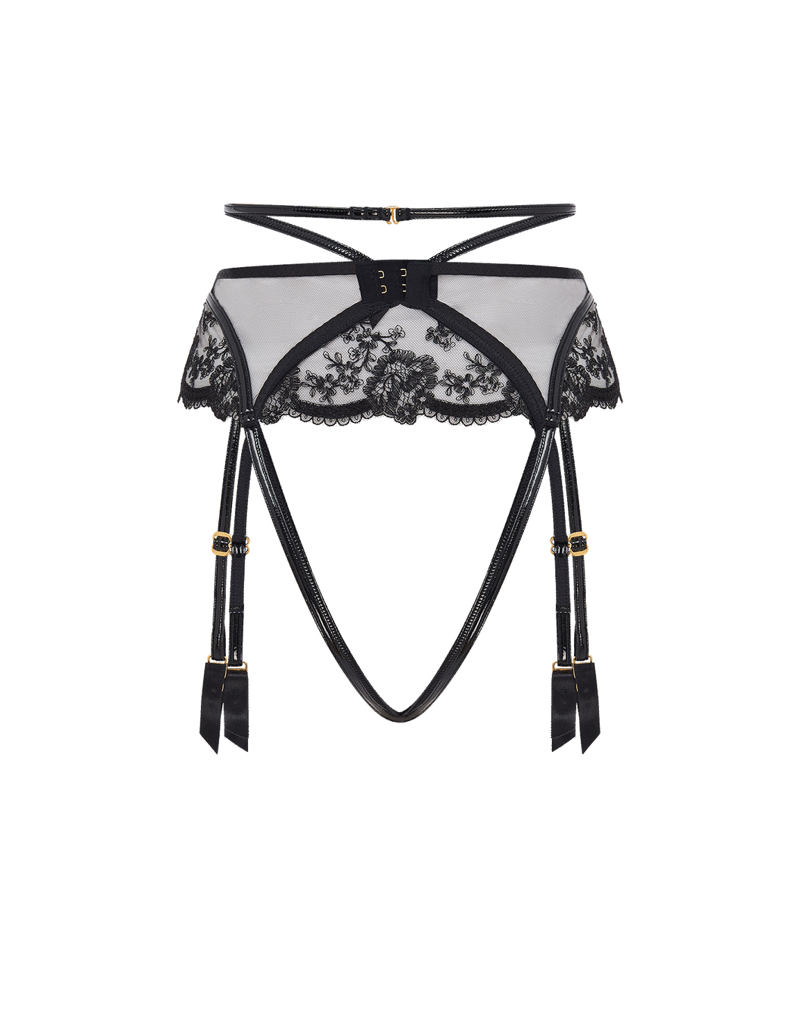 Charlotia Ouvert Suspender Black | Agent Provocateur