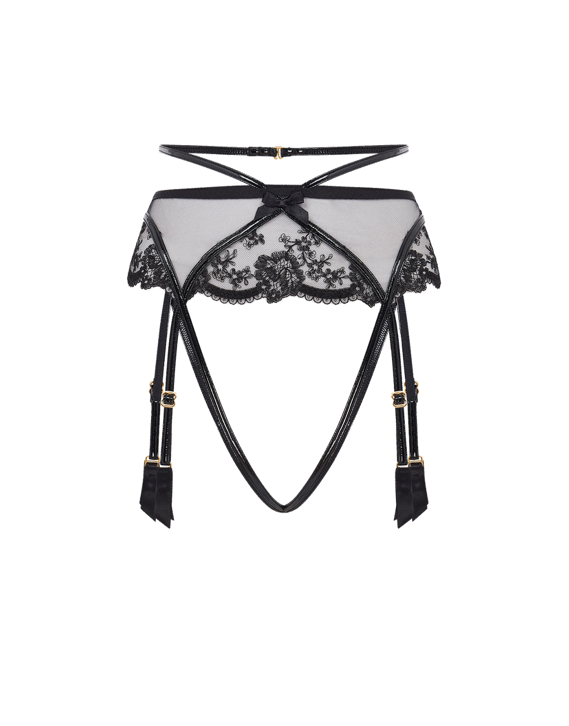 Charlotia Ouvert Suspender Black | Agent Provocateur