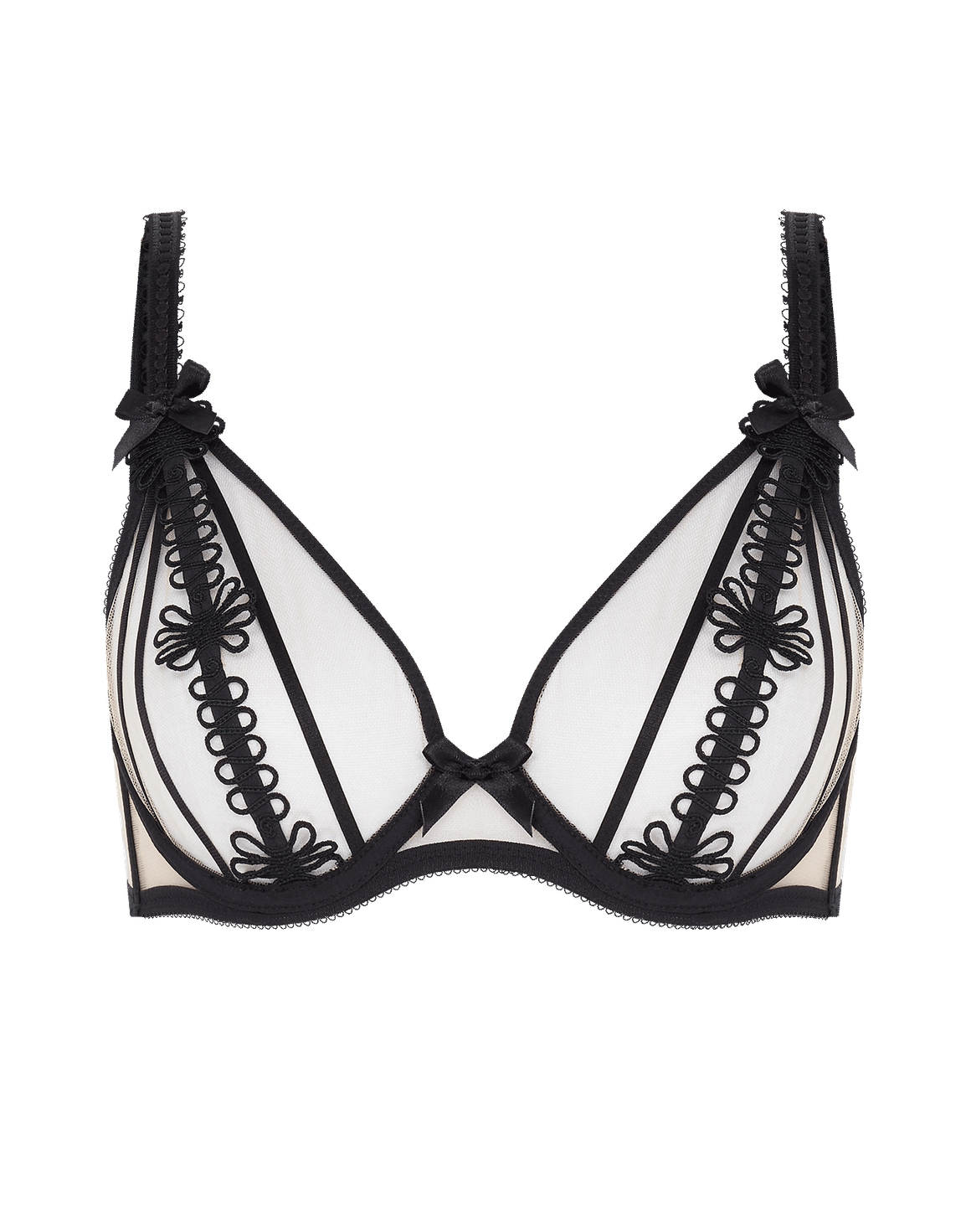 Coletta Plunge Underwired Bra Black/Sand | Agent Provocateur