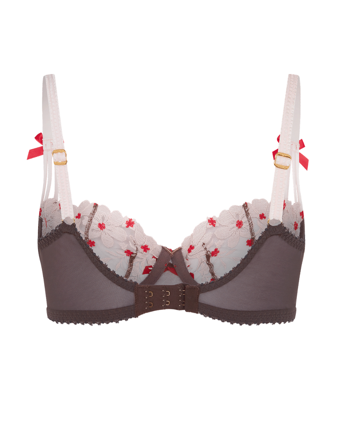 Dawne Balconette Underwired Bra Chestnut/Pink/Red | Agent Provocateur