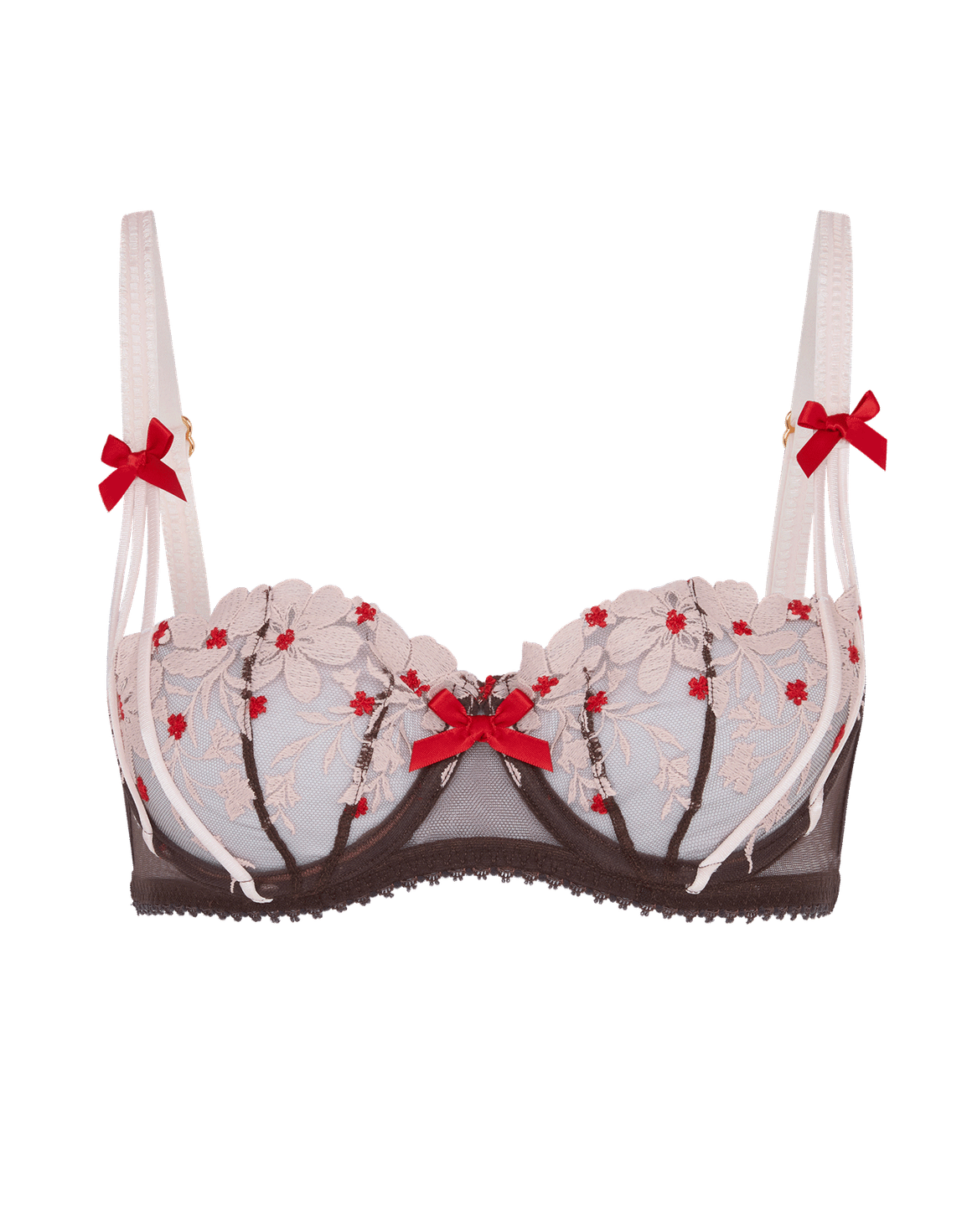 Dawne Balconette Underwired Bra Chestnut/Pink/Red | Agent Provocateur