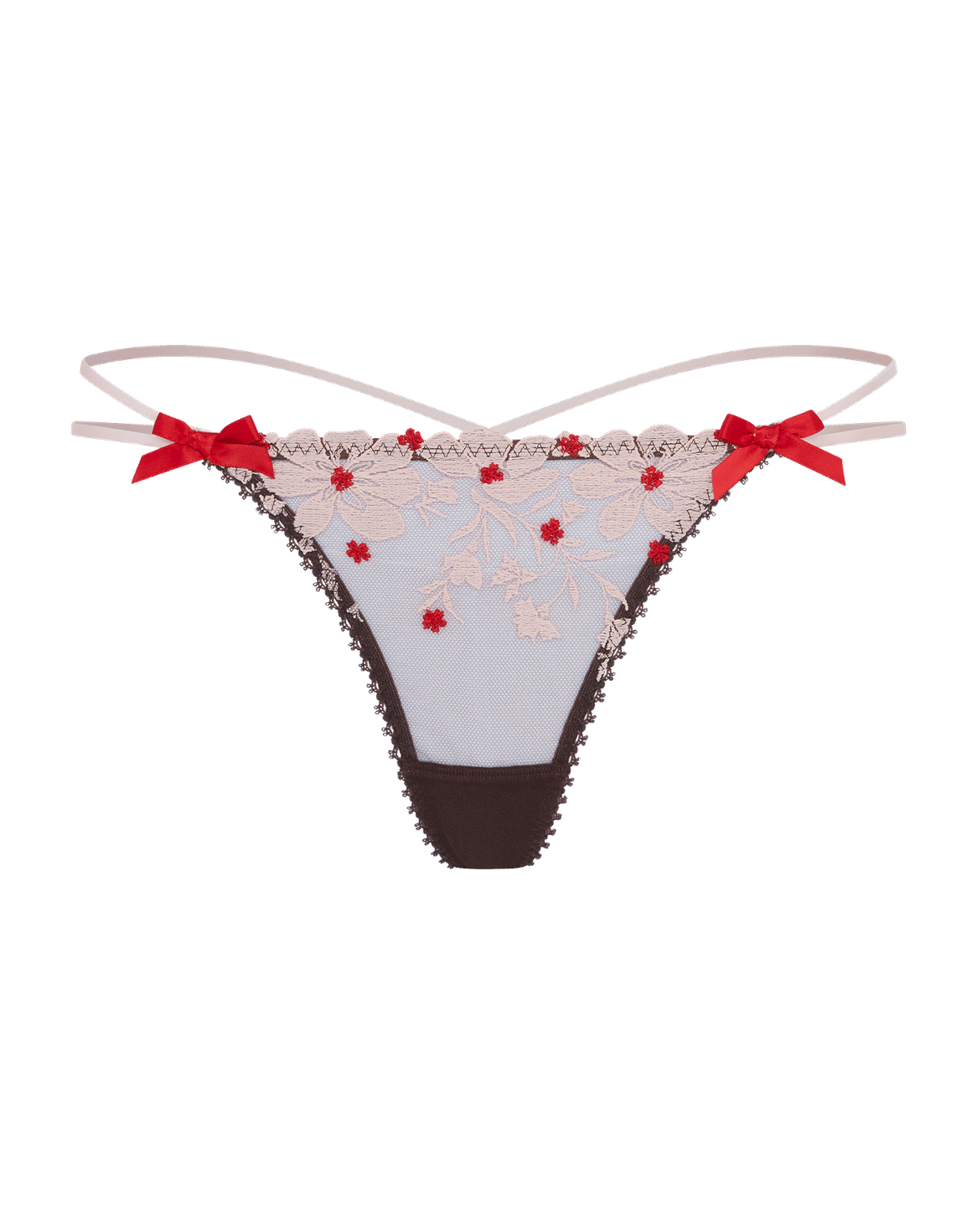 Dawne Thong Chestnut/Pink/Red | Agent Provocateur