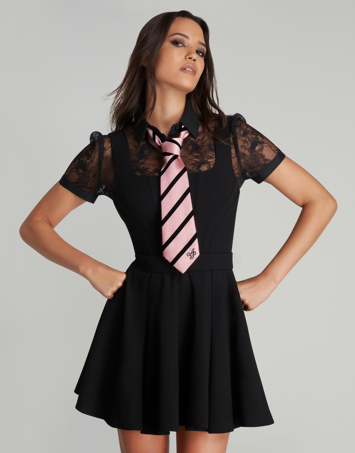 Dorothie Tie Pink/Black | Agent Provocateur