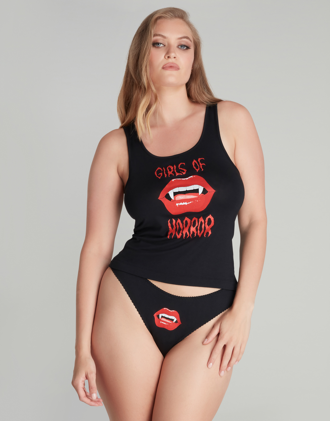 Horror Pyjama Vest Black/Red | Agent Provocateur