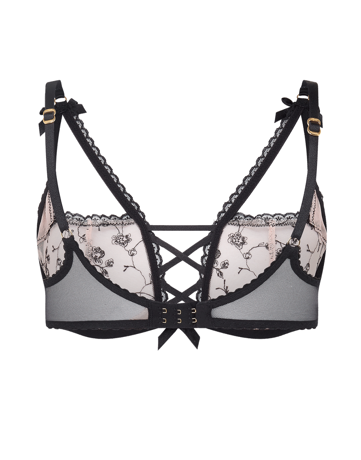Rosaleen High Apex Underwired Bra Baby Pink/Black | Agent Provocateur
