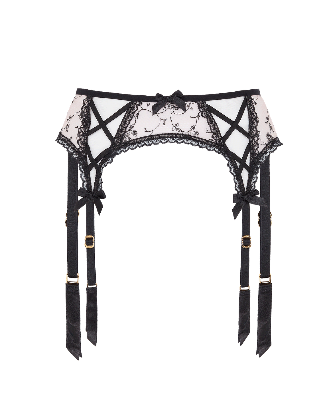 Rosaleen Suspender Baby Pink/Black | Agent Provocateur
