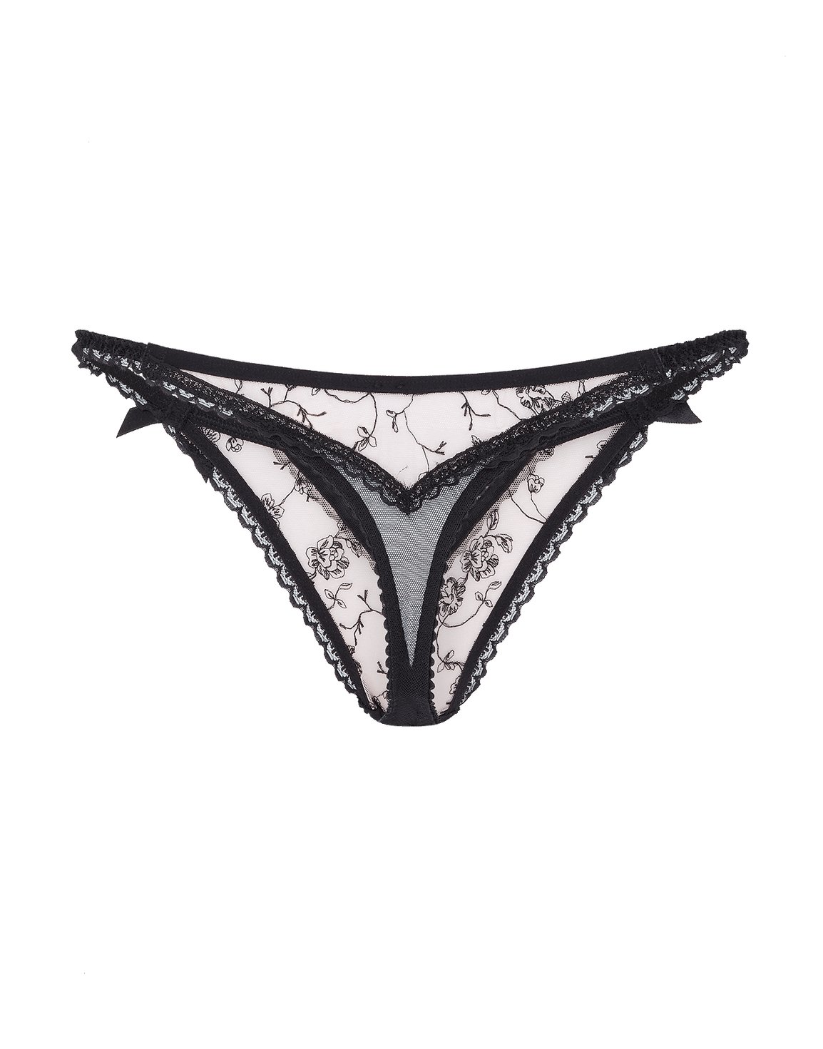 Rosaleen Thong Baby Pink/Black | Agent Provocateur
